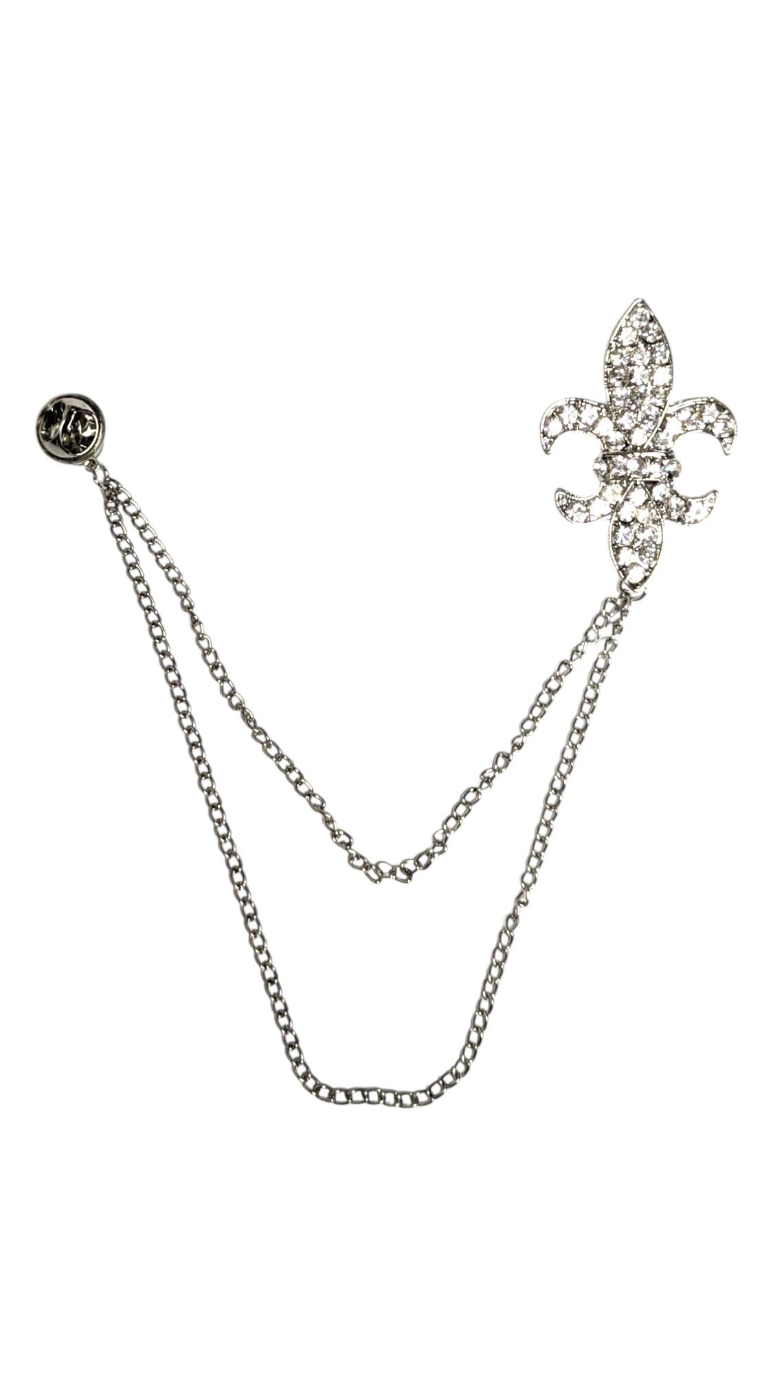 Dupsie's Silver Lys Royale Fleur-de-lis vintage Lapel Brooch Pin DPLPFDL3、mySite、solidvoid