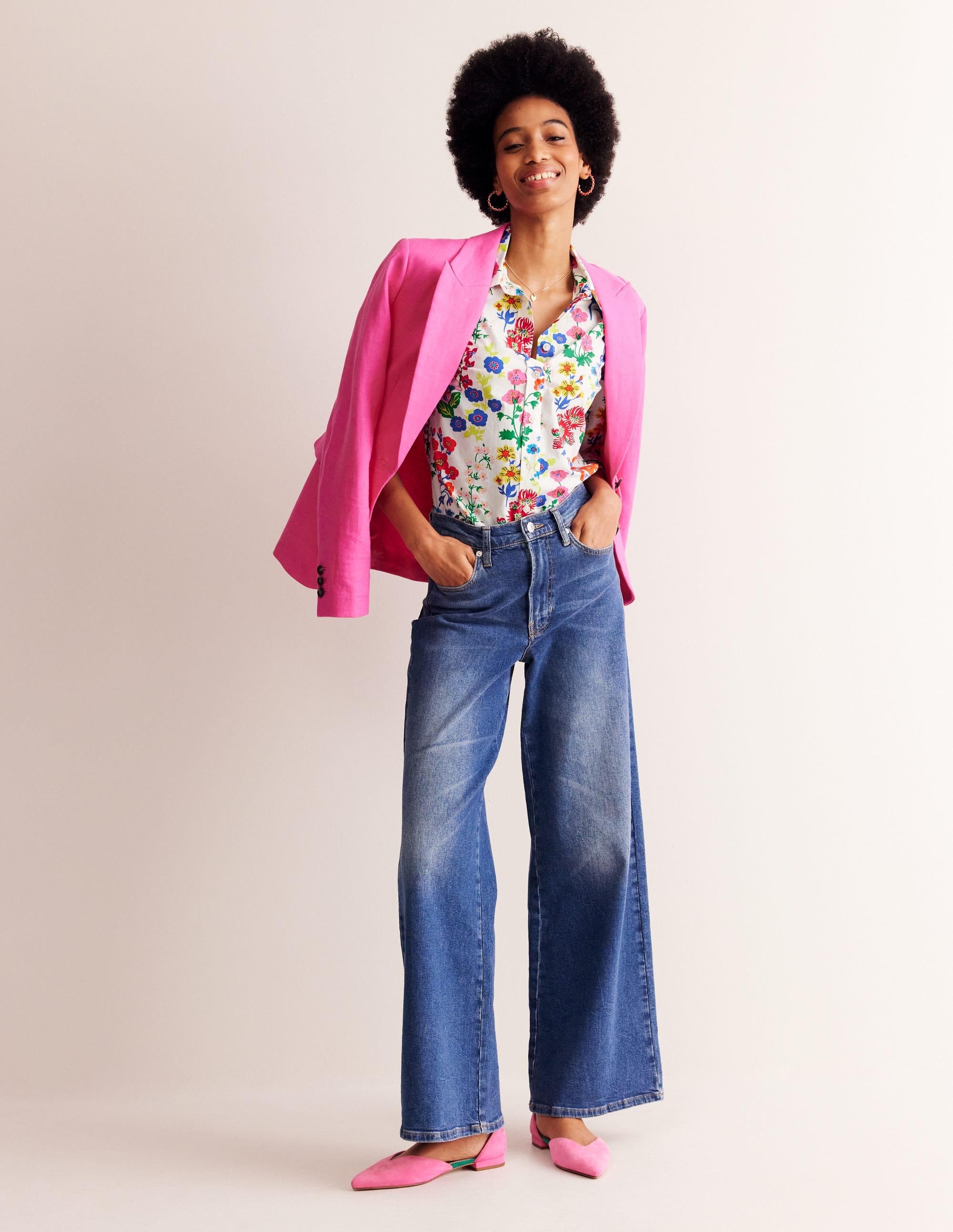  Sienna Cotton Shirt-Multi, Wildflower Cluster、mySite、ashleygrahame