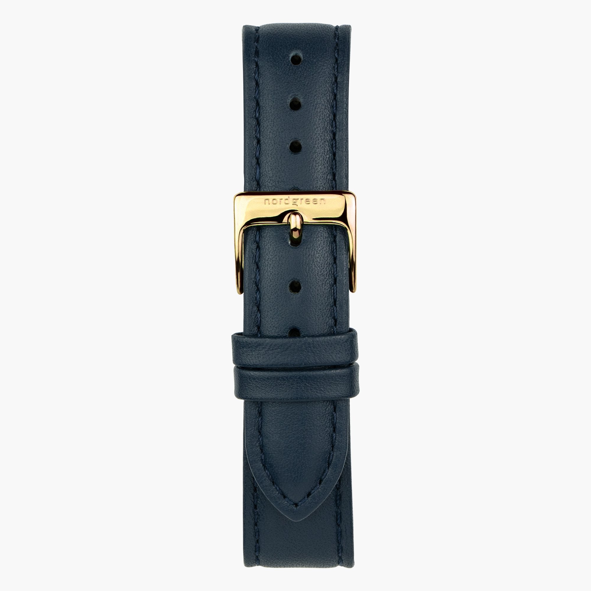 Navy Leather Watch Strap - Gold - 40mm、mySite、botmansion