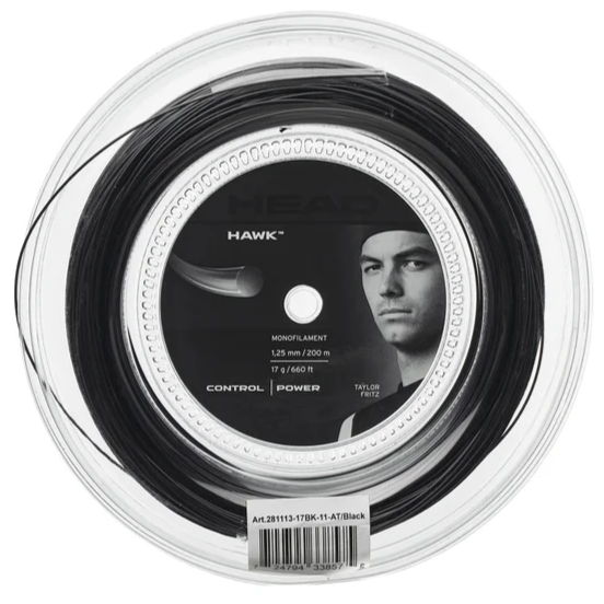 Head Hawk 17/1.25 Tennis String Reel (Black)