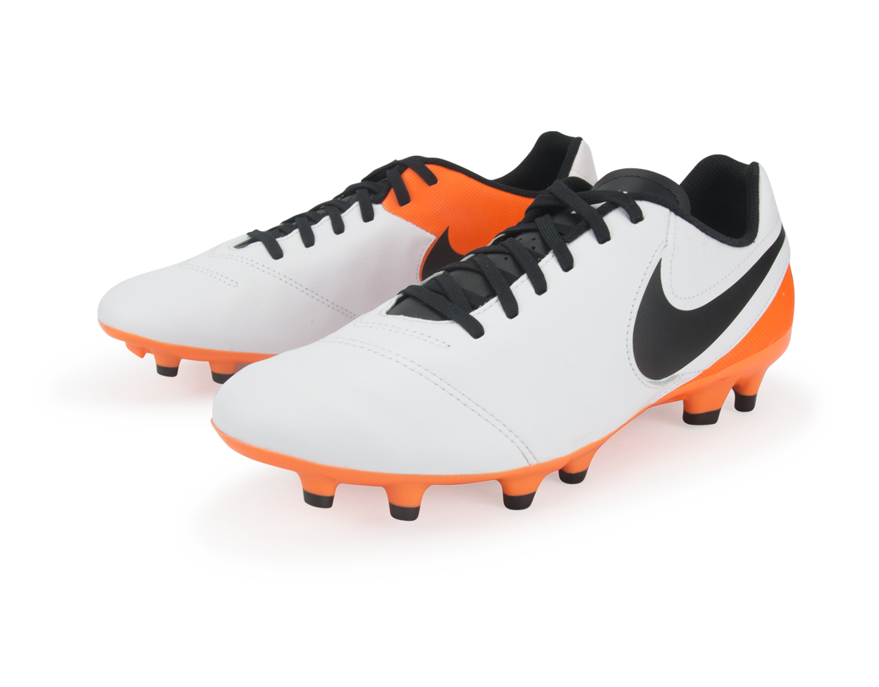 Nike Men's Tiempo Genio Leather FG White/Black/Total Orange、mySite、bottomscart