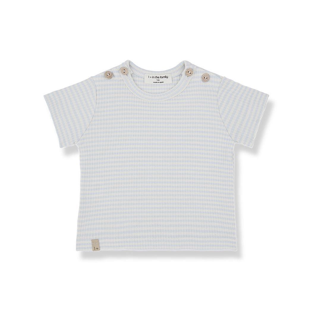  1+ in the family Jon Short Sleeve T-Shirt - Misty Blue、mySite、merchandisen