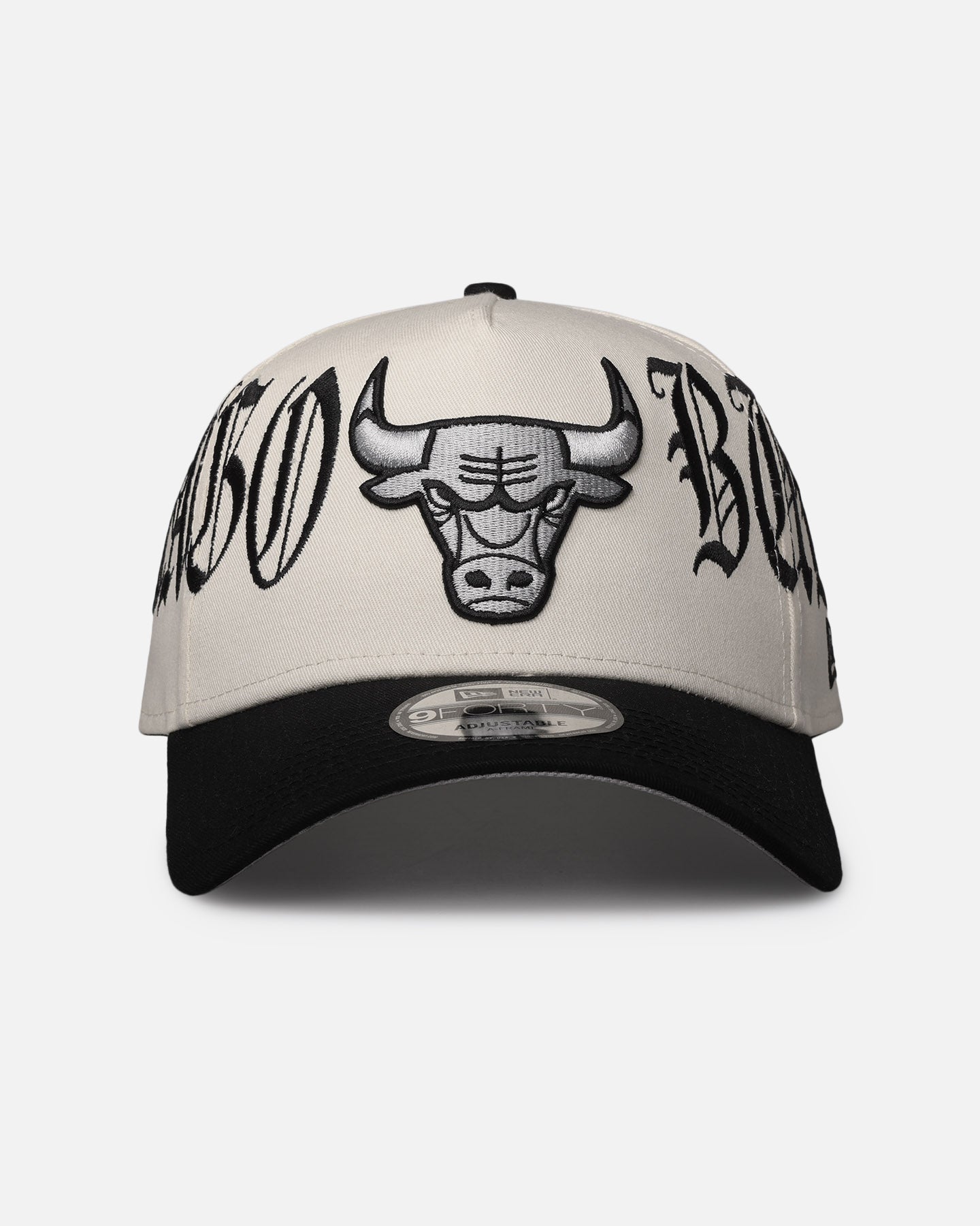 New Era Chicago Bulls 'Gothic Script Two Tone' 9FORTY A-Frame Snapback Chrome/Black、mySite、zt4zffjzw