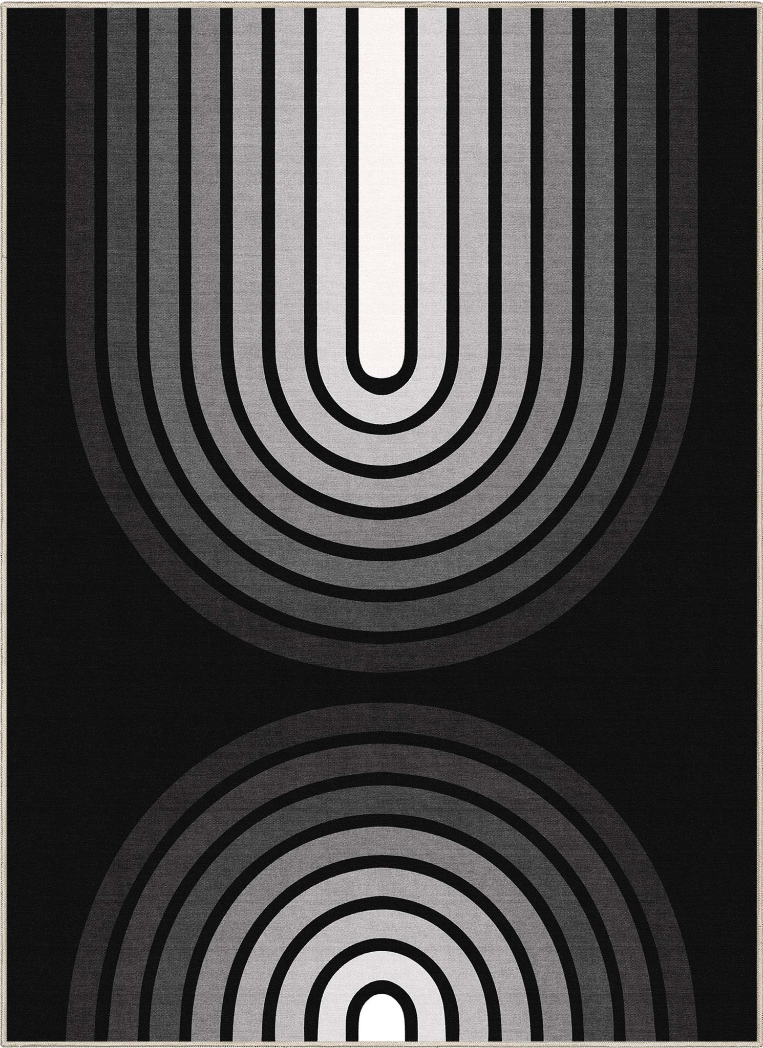 Apollo Modern Geometric Stripes Black & White Duo Arch Rug、mySite、gigharbornorthrealestate