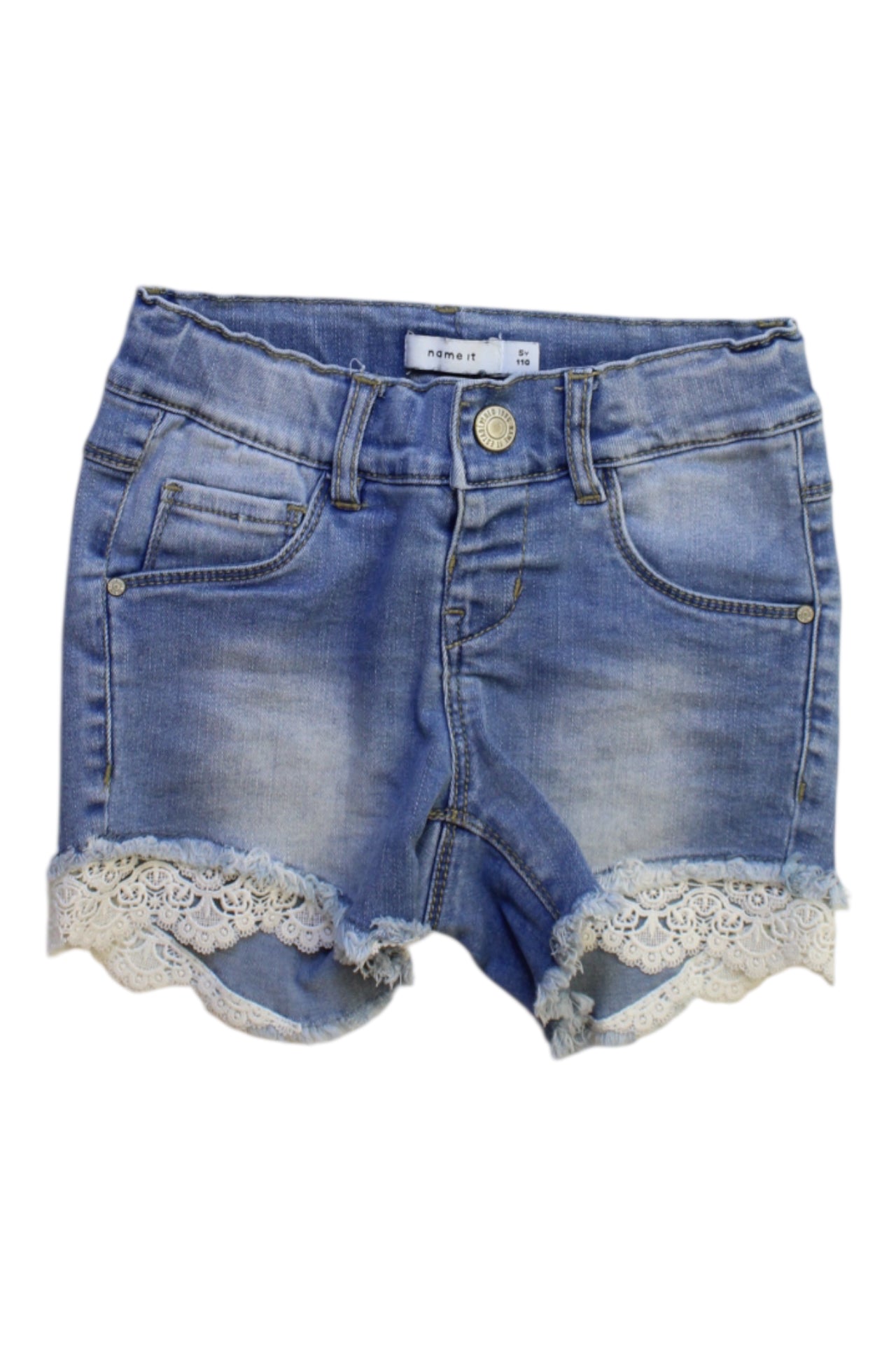 Name It Denim Lace Trim Shorts Size 5T、mySite、g9winljtr
