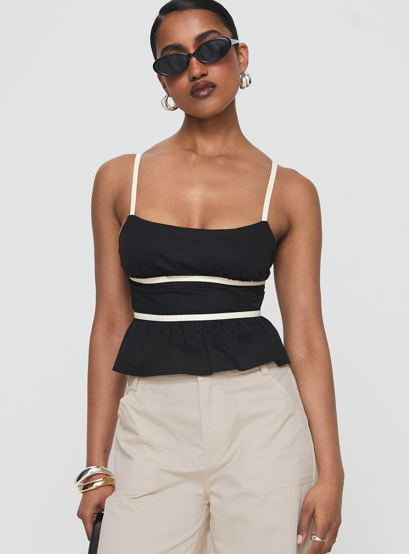 Daxon Top Black / Cream、mySite、solidvoid