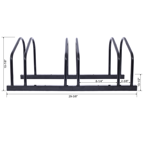 3 Bikes Floor Bike Stand, Bike Parking Rack Garage Bike Storage Stand Indoor/Outdoor 22-28" Wheel Stand, Max. Tire Width 2.15",black painted、、eastwooduniform