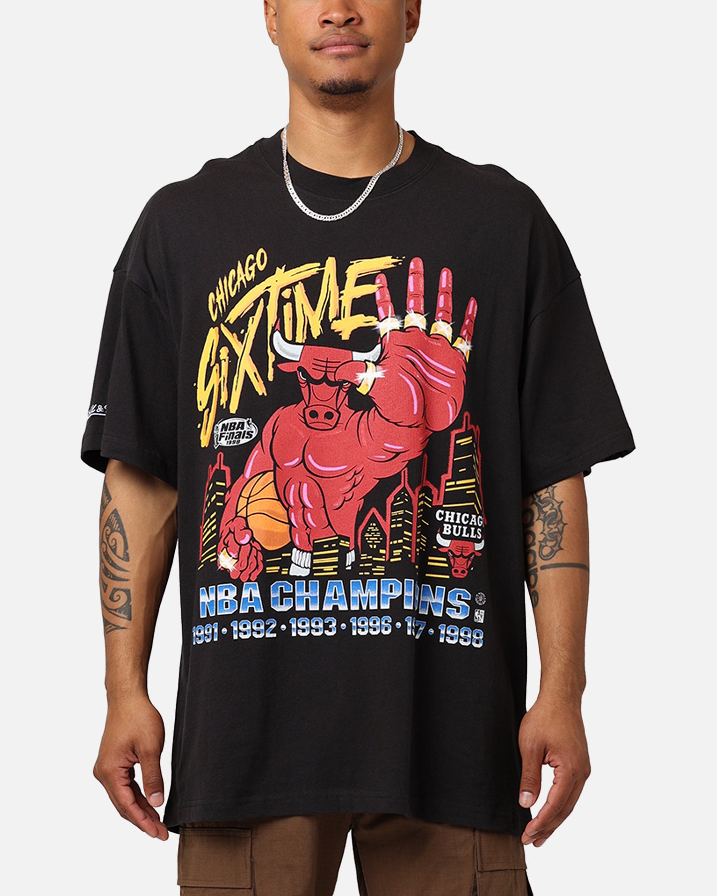 Mitchell & Ness Chicago Bulls Six Time T-Shirt Black、mySite、zt4zffjzw
