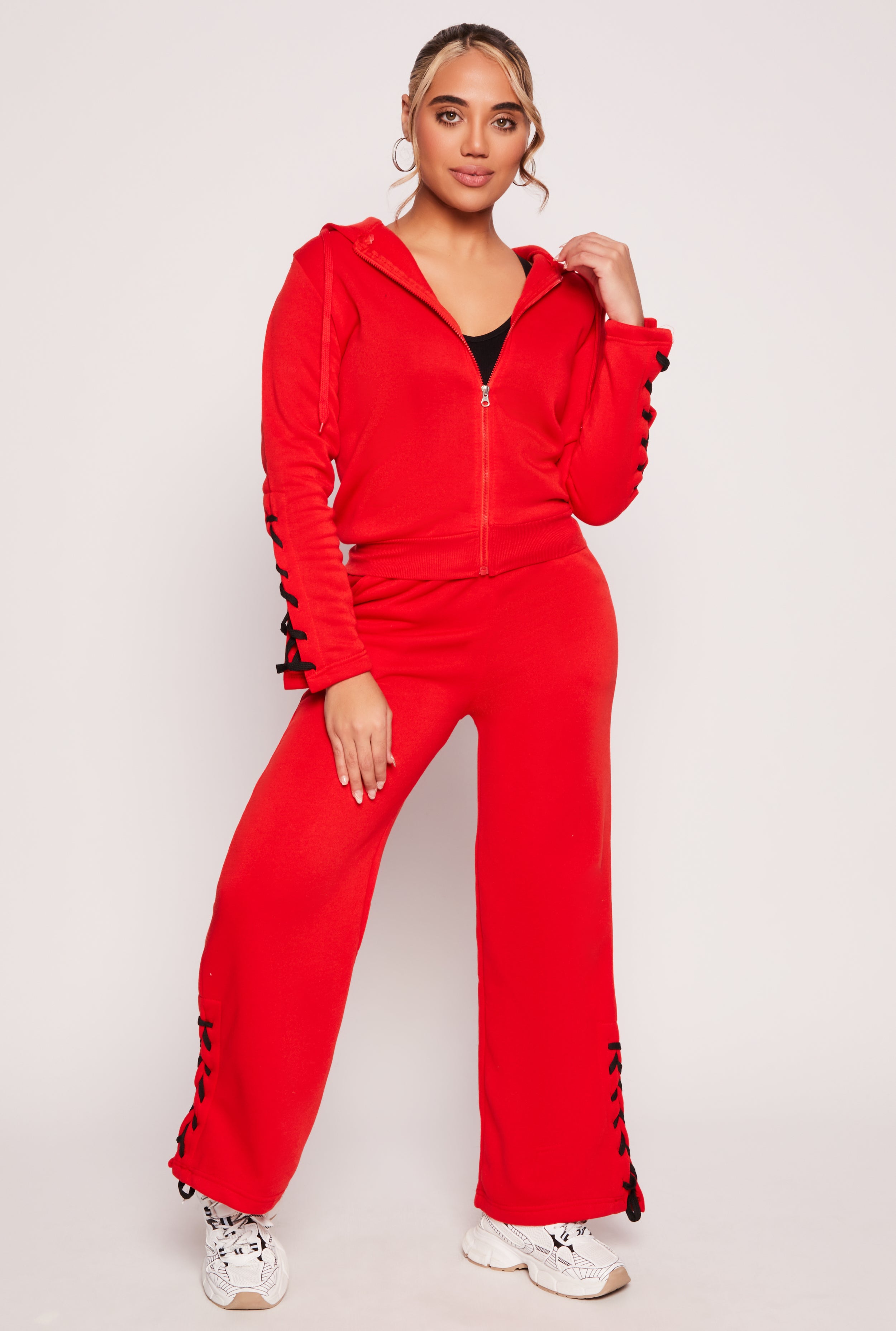 Lace Up Side Sweatpants、mySite、camillekostekn