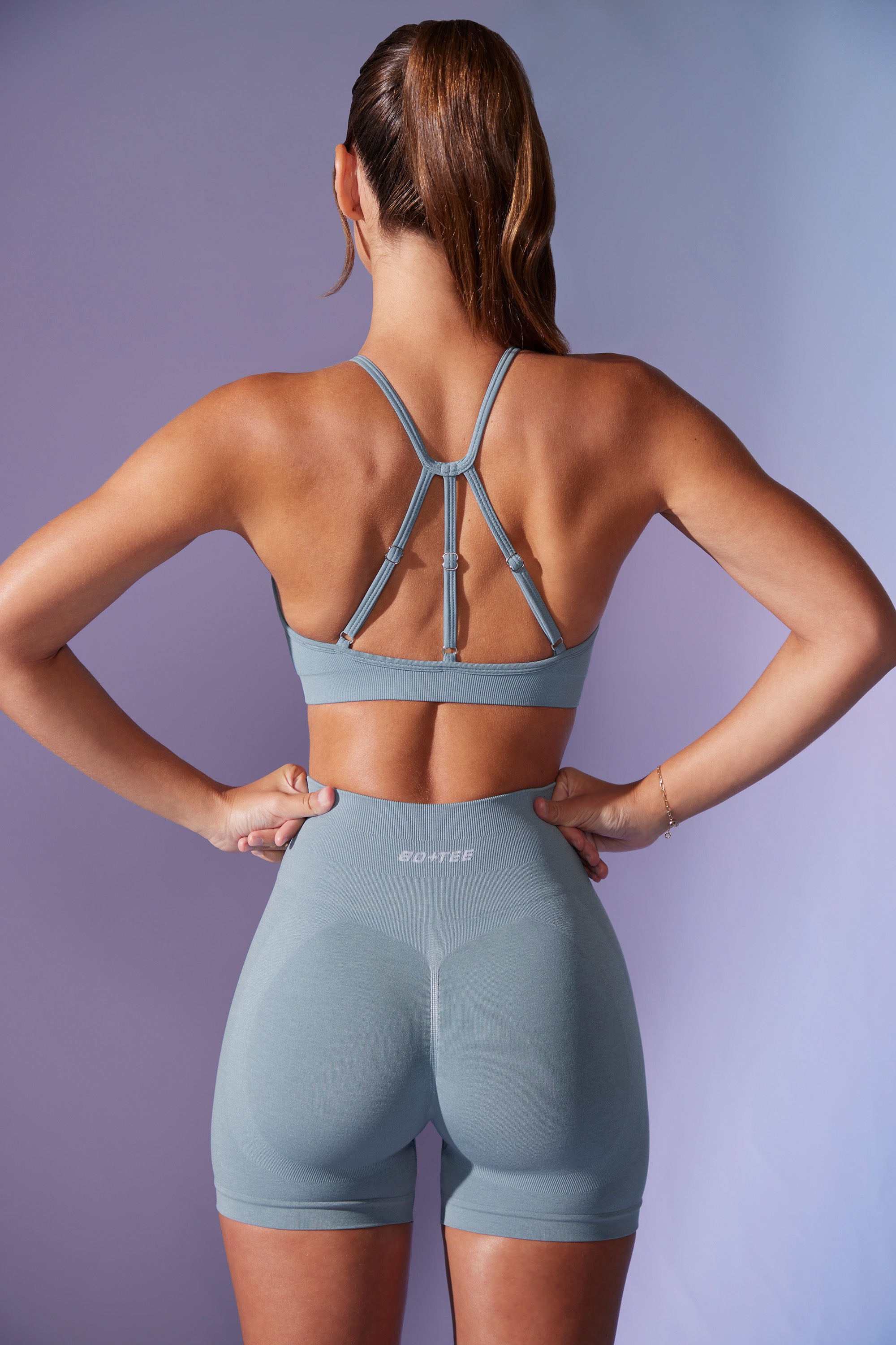 High Waist Define Luxe Mini Shorts in Denim Blue、mySite、solidvoid