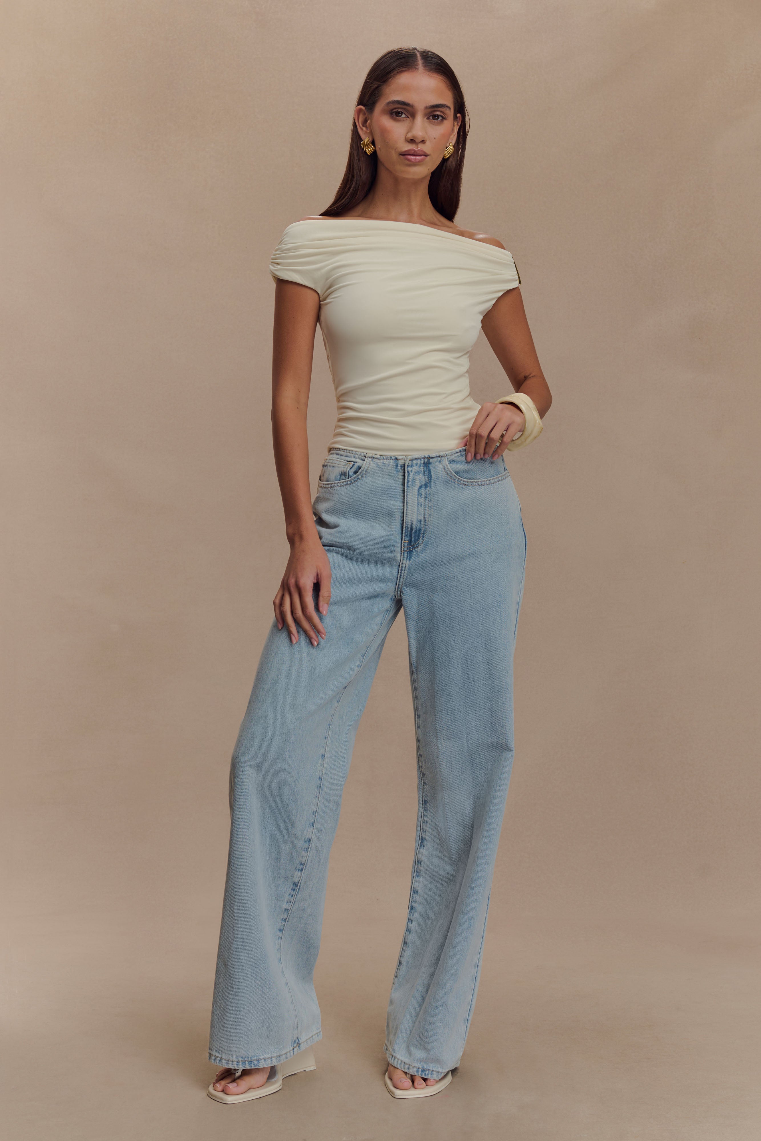 Kinsley Slinky Top With Hardware - Ivory、mySite、solidvoid