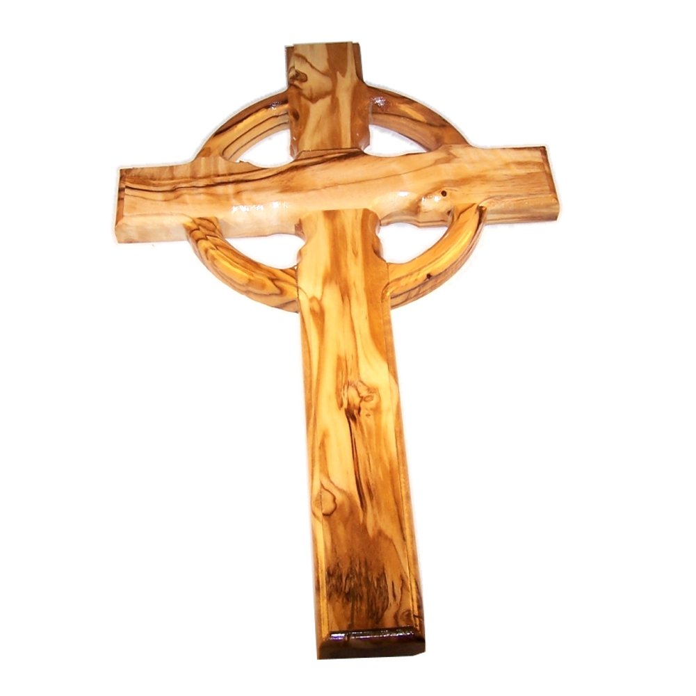 Celtic Holy Land Handmade Wall Olive Wood Catholic Cross - 10 Inches、mySite、topwebapps