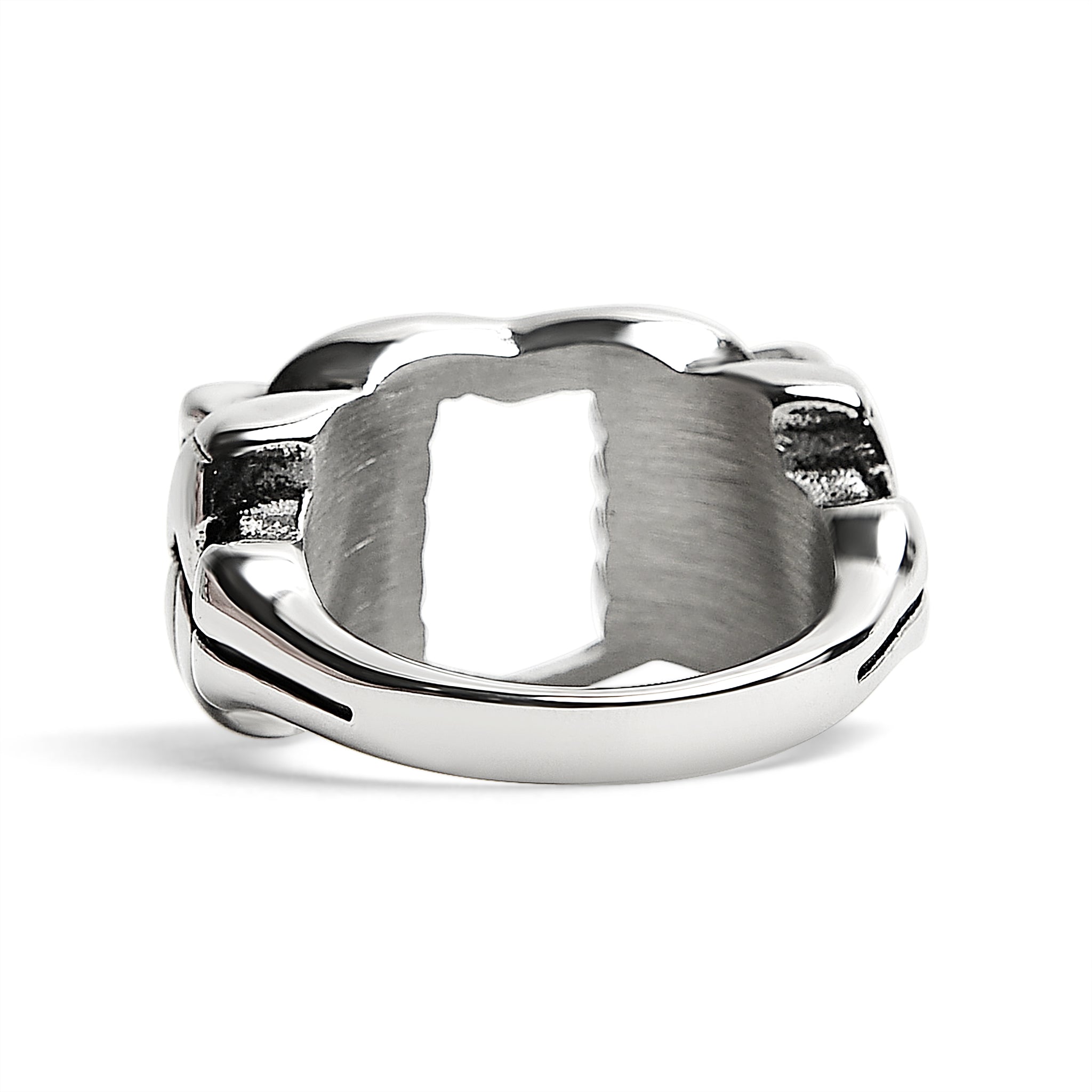 Stainless Steel Polished Heart Gripped By Bone Hands Ring / SCR1002、mySite、dreamappss