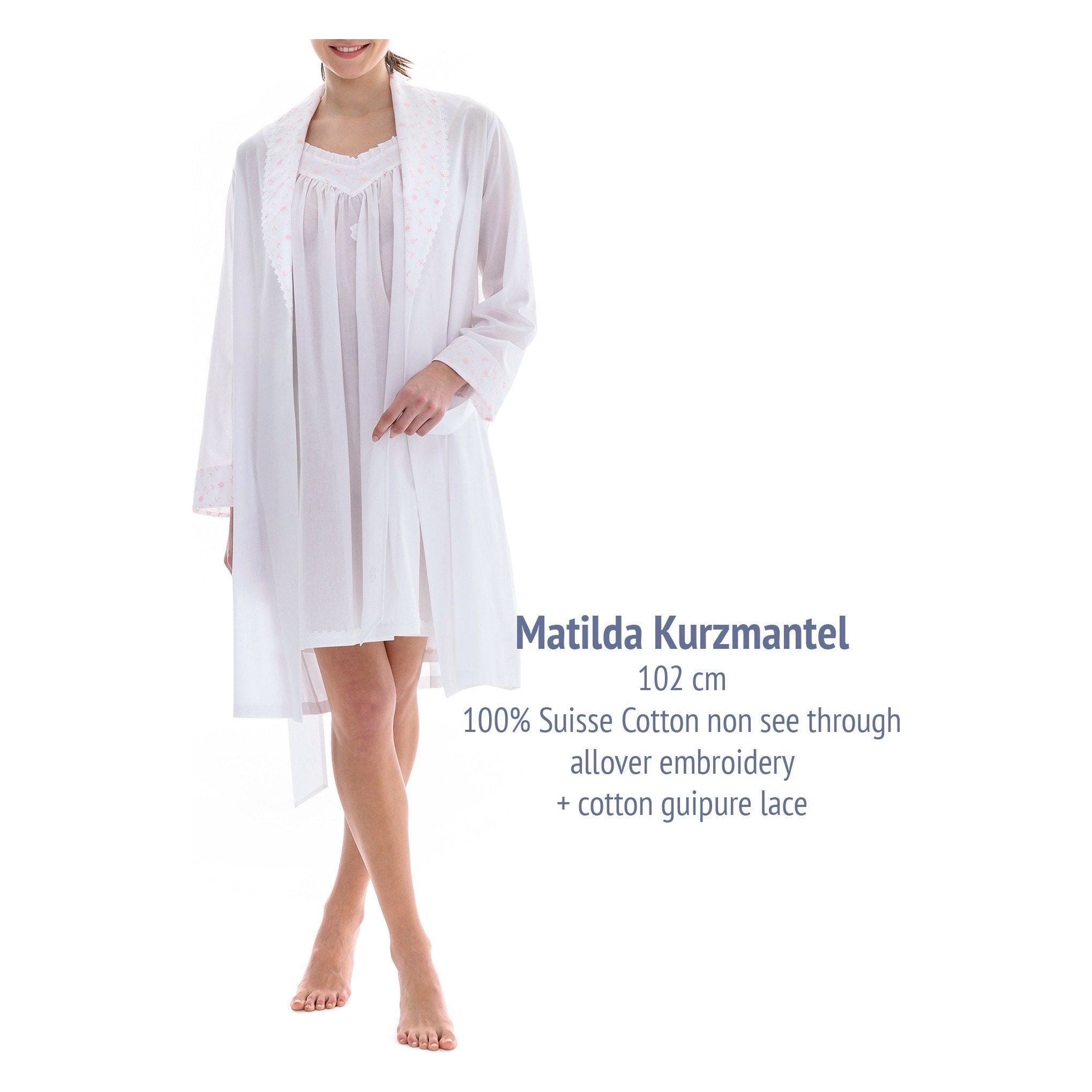  Celestine Matilda Short Robe - White & Rose、mySite、justintrudeaud