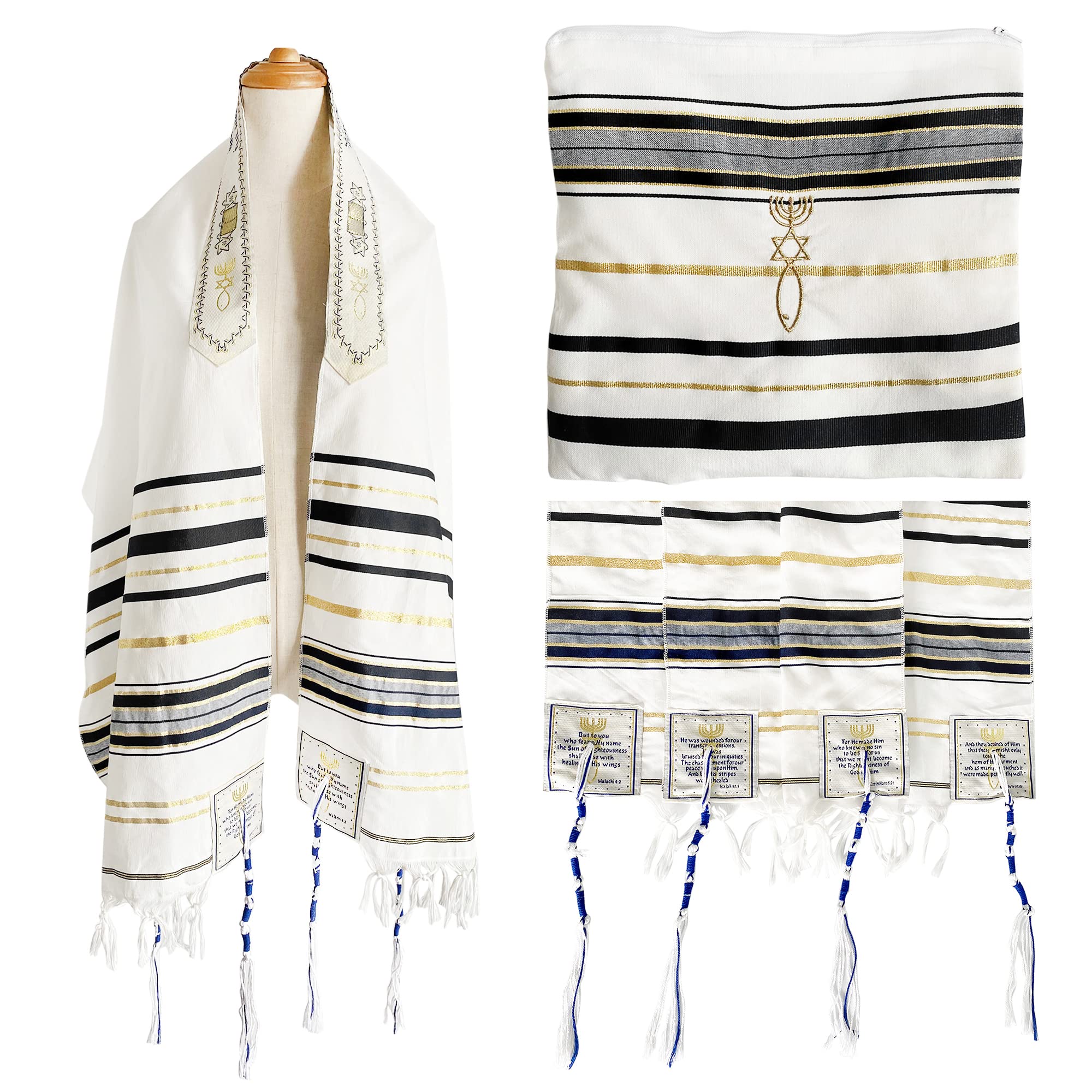  HolyLandMarket Mens Messianic Shawl/Tallit - The Messiah Tallit、mySite、elrpsem3k