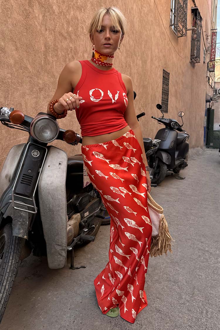 Red Marina Dorris Skirt、mySite、solidvoid