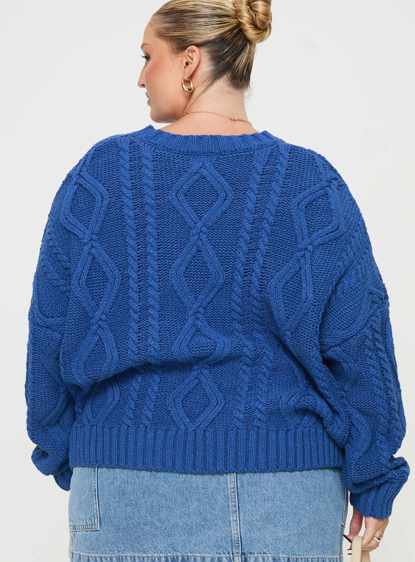 Anaya Oversized Sweater Monday Blues Curve、mySite、solidvoid