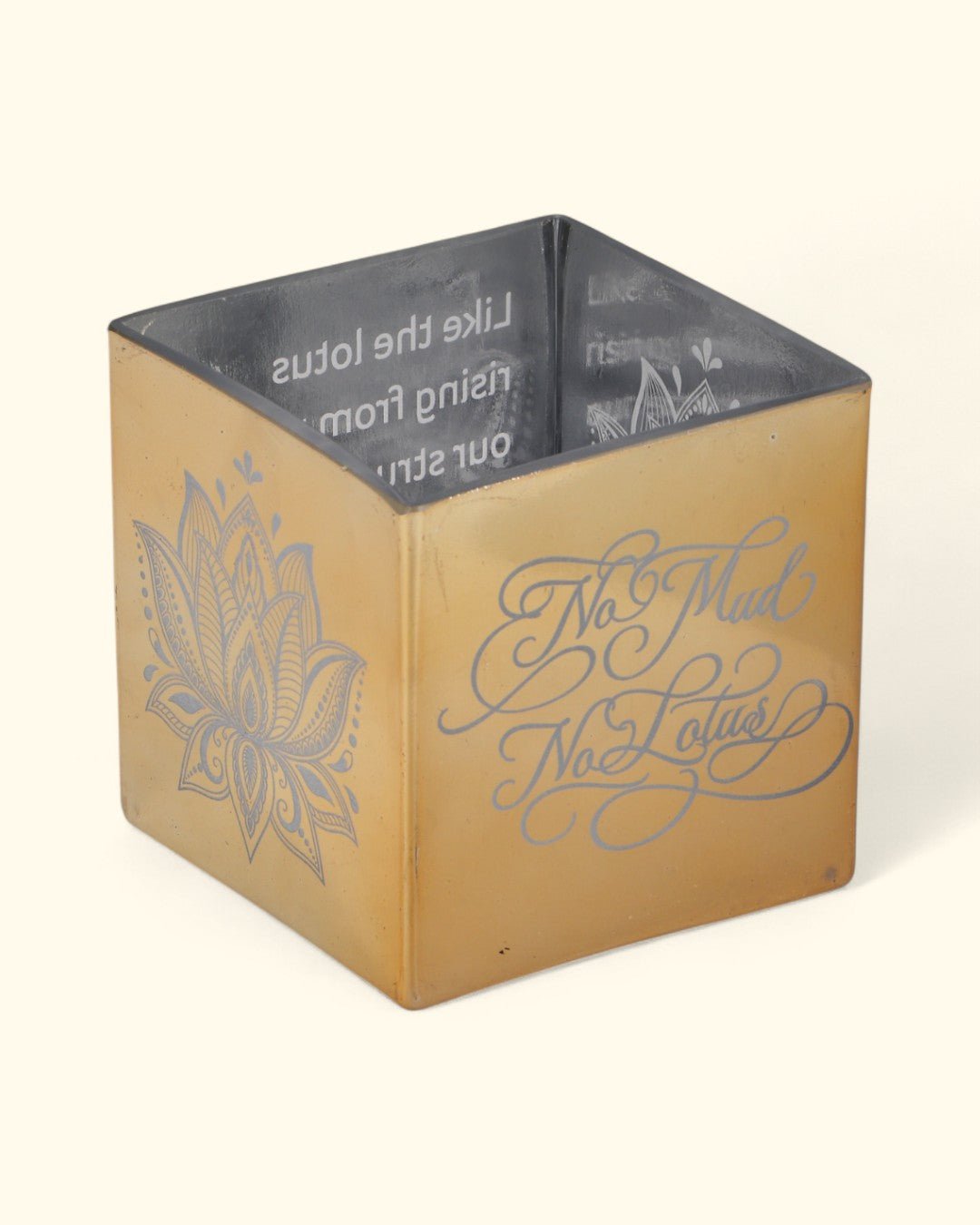 No Mud, No Lotus Glass Square Vase、mySite、topwebapps