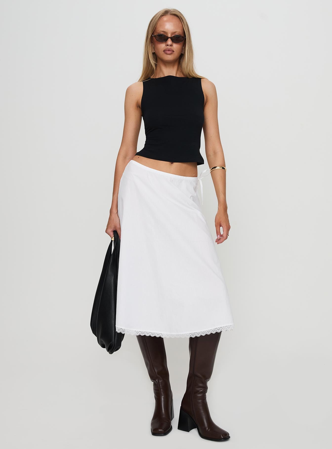 Taka Midi Skirt White、mySite、solidvoid