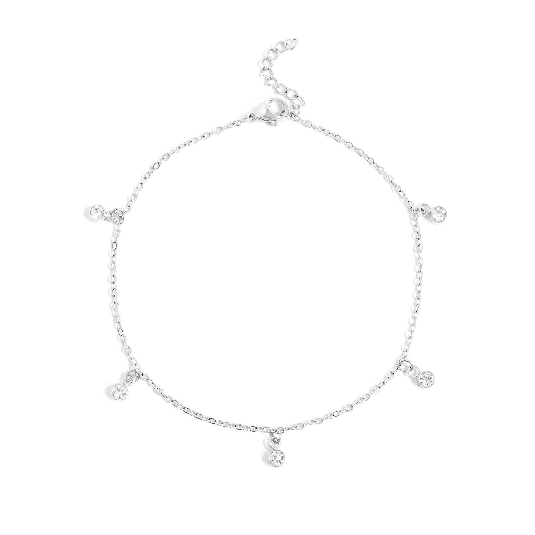 18K Gold PVD Stainless Steel Stone Anklet / BRJ1029、mySite、dreamappss