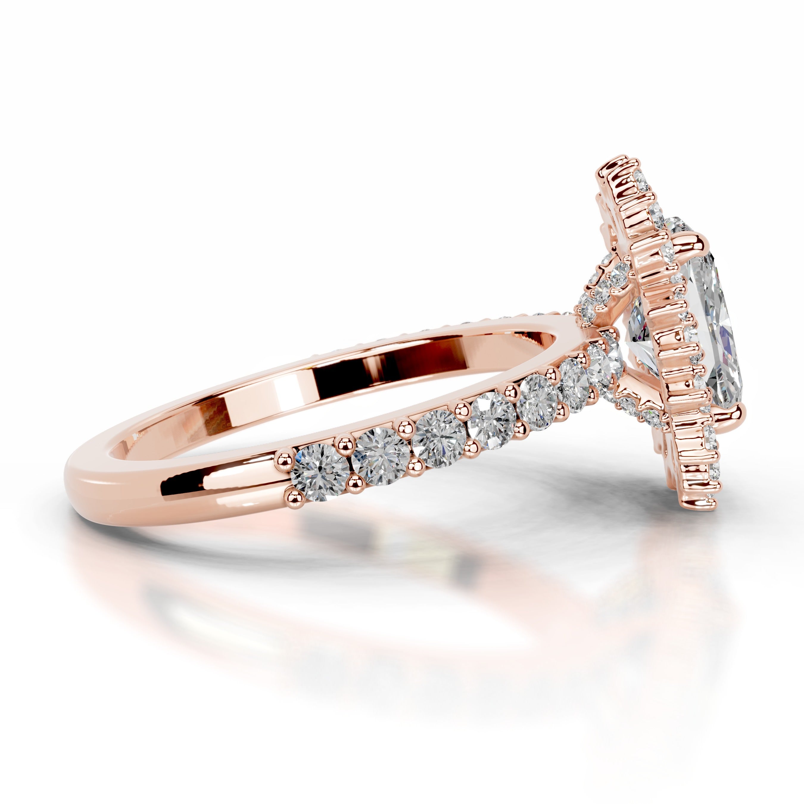 Bodil Moissanite & Diamond Ring - 14K Rose Gold、mySite、hinf8tx79
