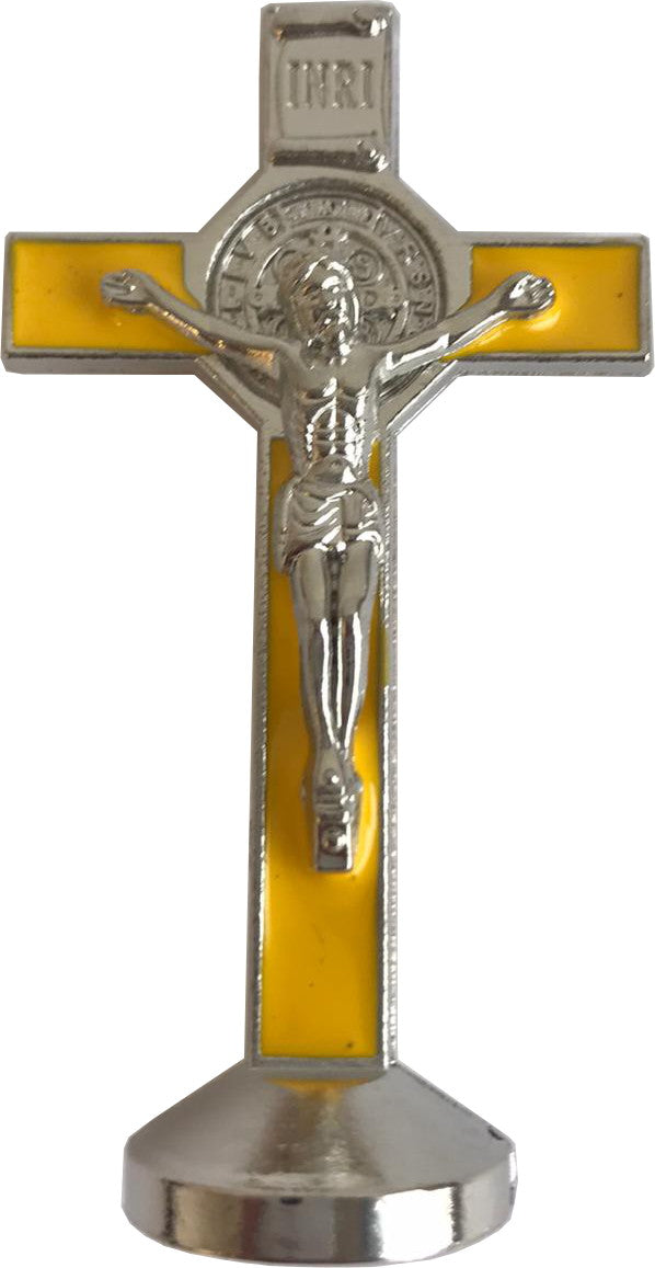 Holy Land Market Saint Benedict Small Crucifix with Sticker for Car or Table (3 inches)、mySite、topwebapps