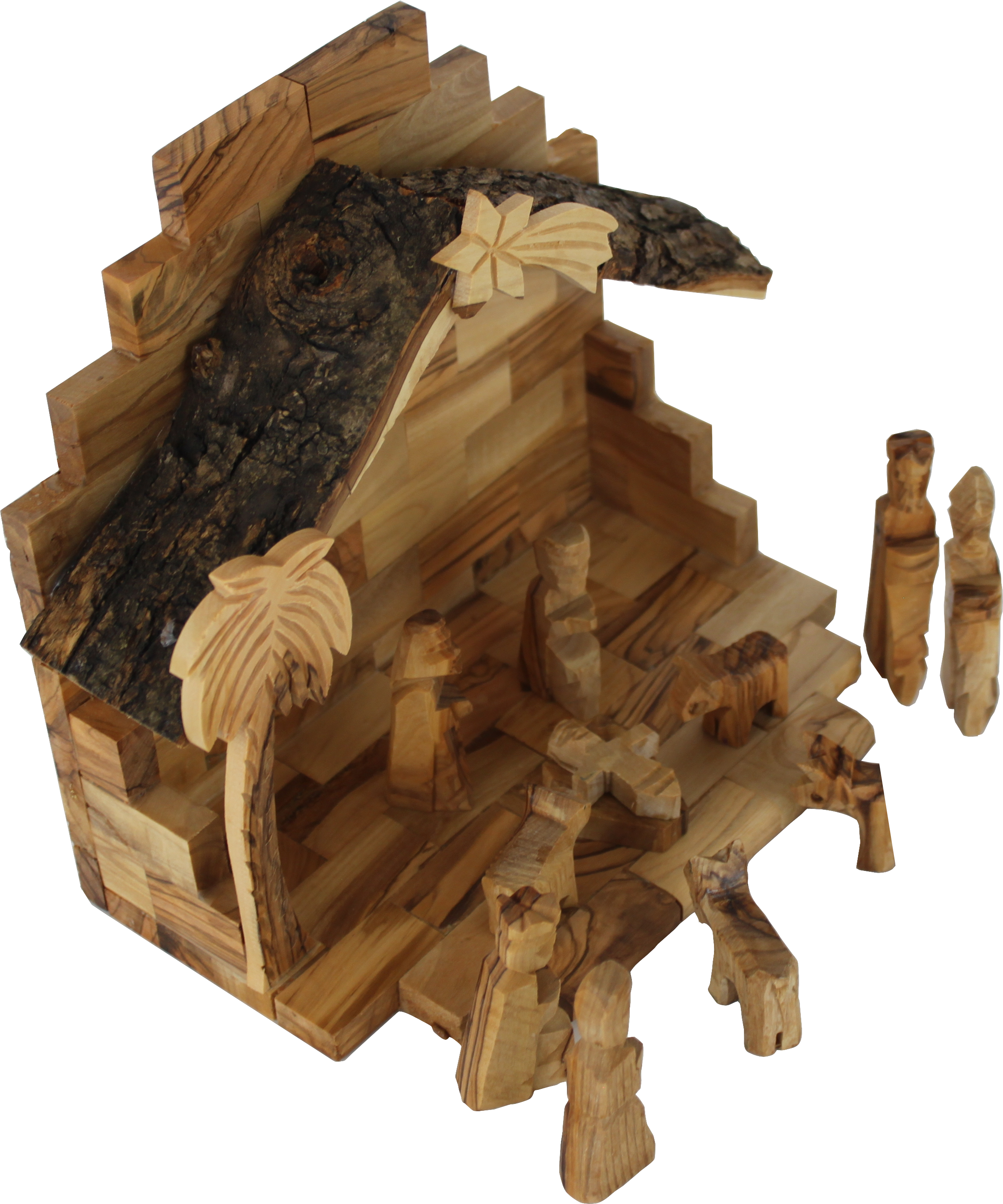  Holy Land Market Olive Wood Miniature Set with Stable 12 Pieces、mySite、elrpsem3k