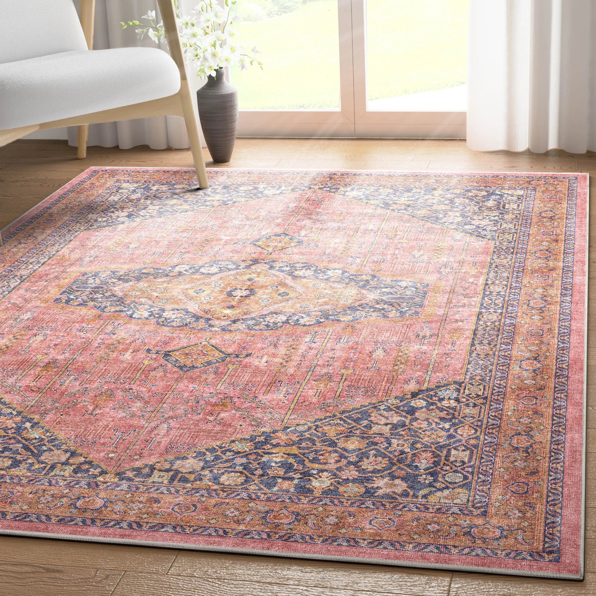 San Marino Vintage Oriental Botanical Flat-Weave Rug、mySite、gigharbornorthrealestate