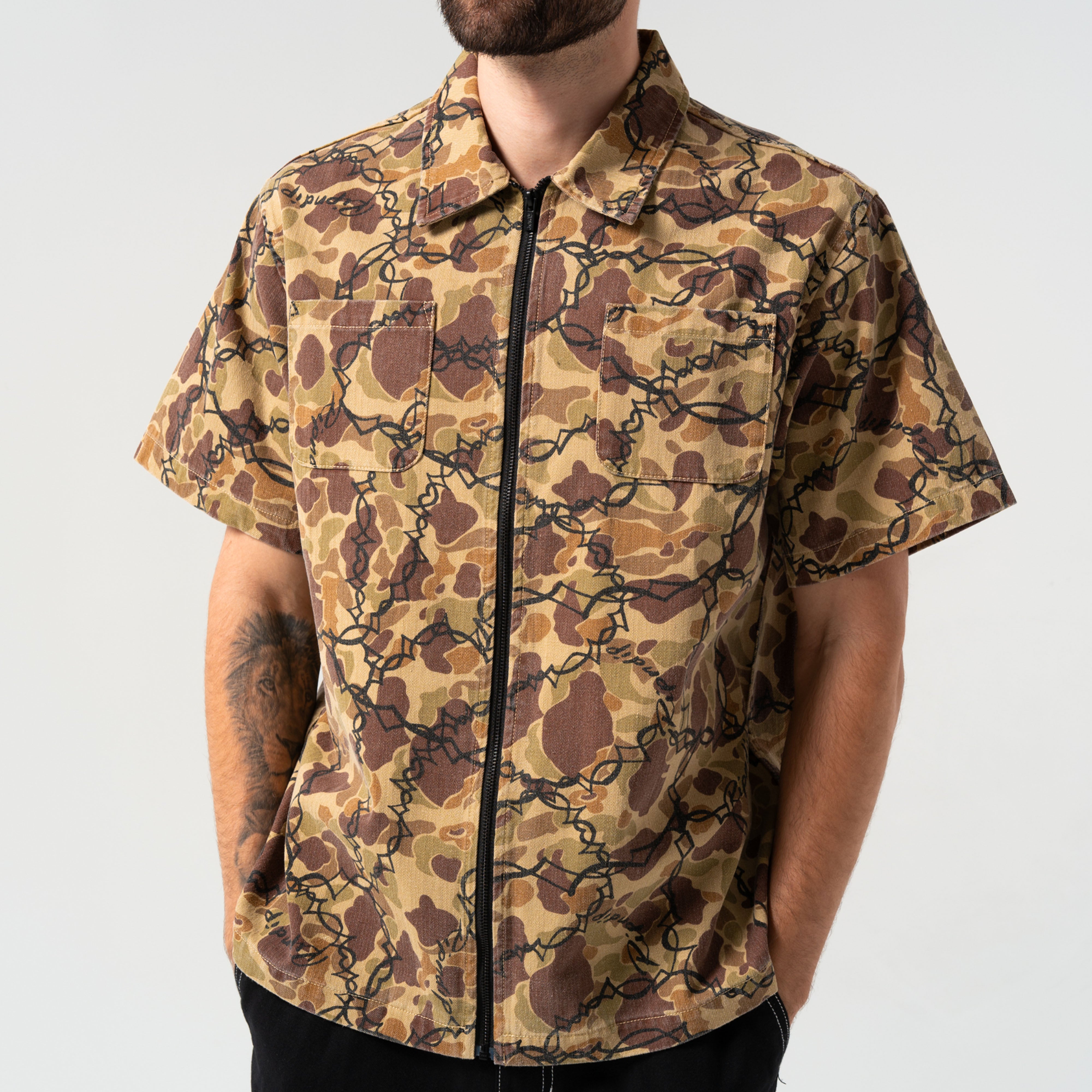  Wired Zip Up Shirt (Tan)、mySite、merchandisen