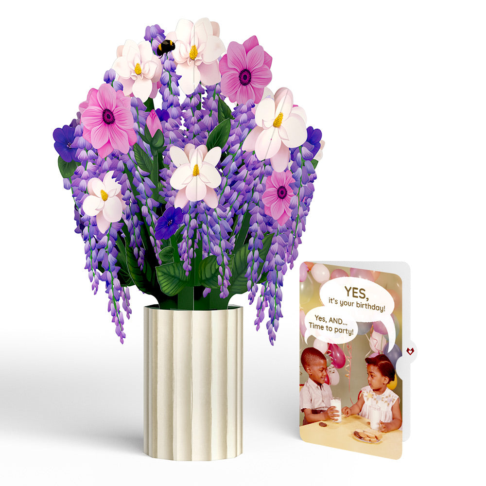 Wisteria Birthday Bouquet and Time to Party Sentiment Set、mySite、solidvoid