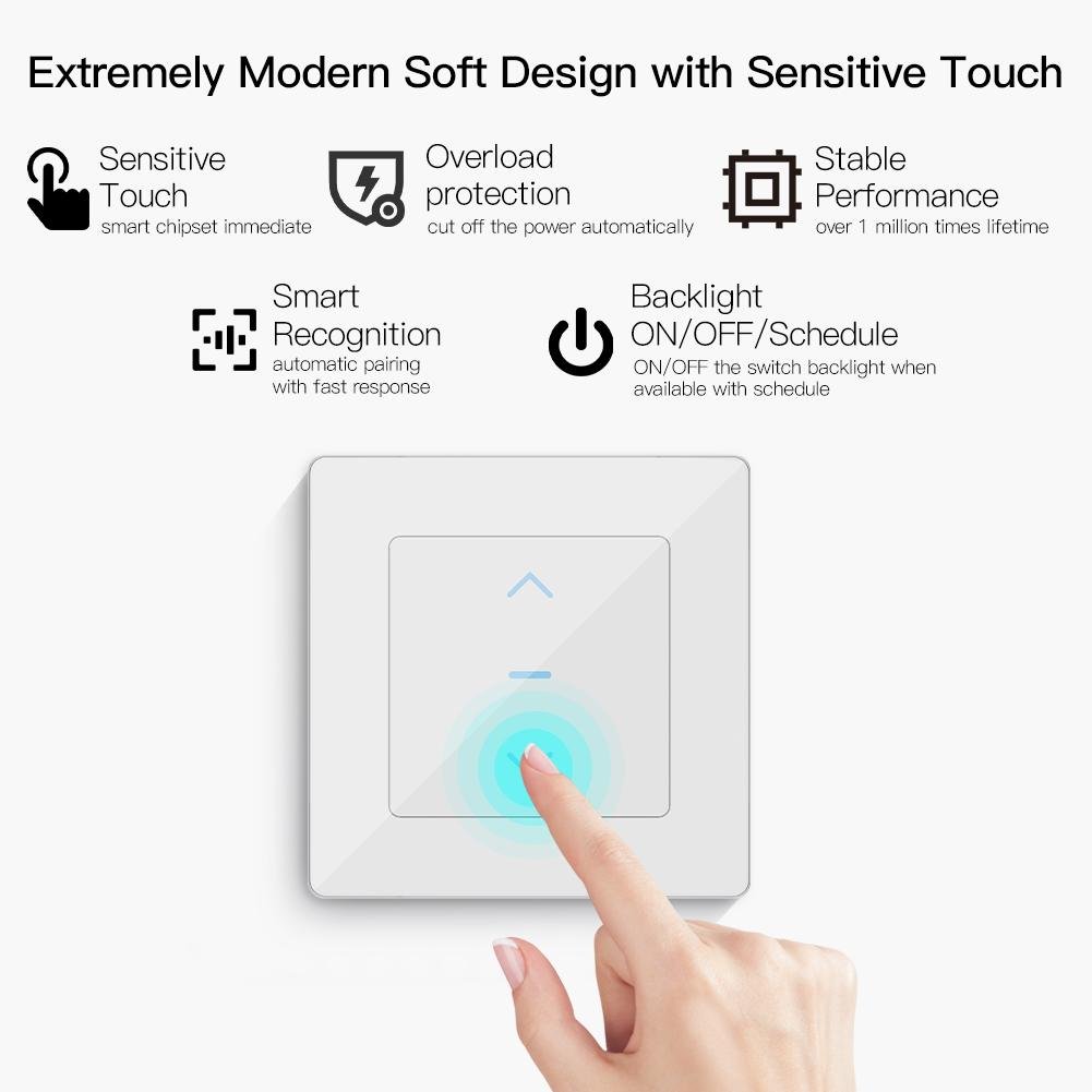 WiFi Touch Smart Curtain Switch Design for Motorized Curtains and Roller Blinds EU、mySite、fannypackpong