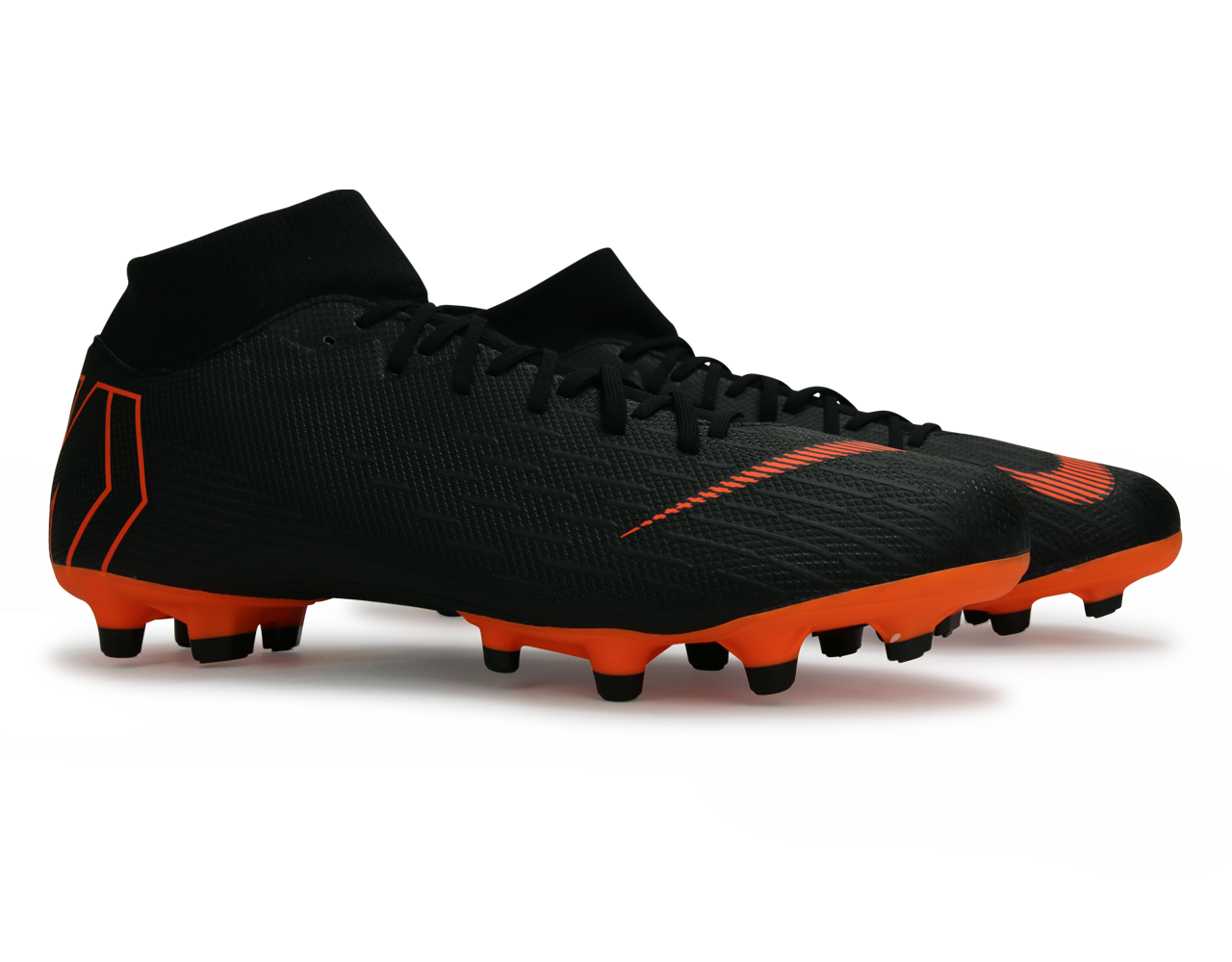 Nike Men's Mercurial Superfly VI Academy FG/MG Black/Total Orange、mySite、noshort