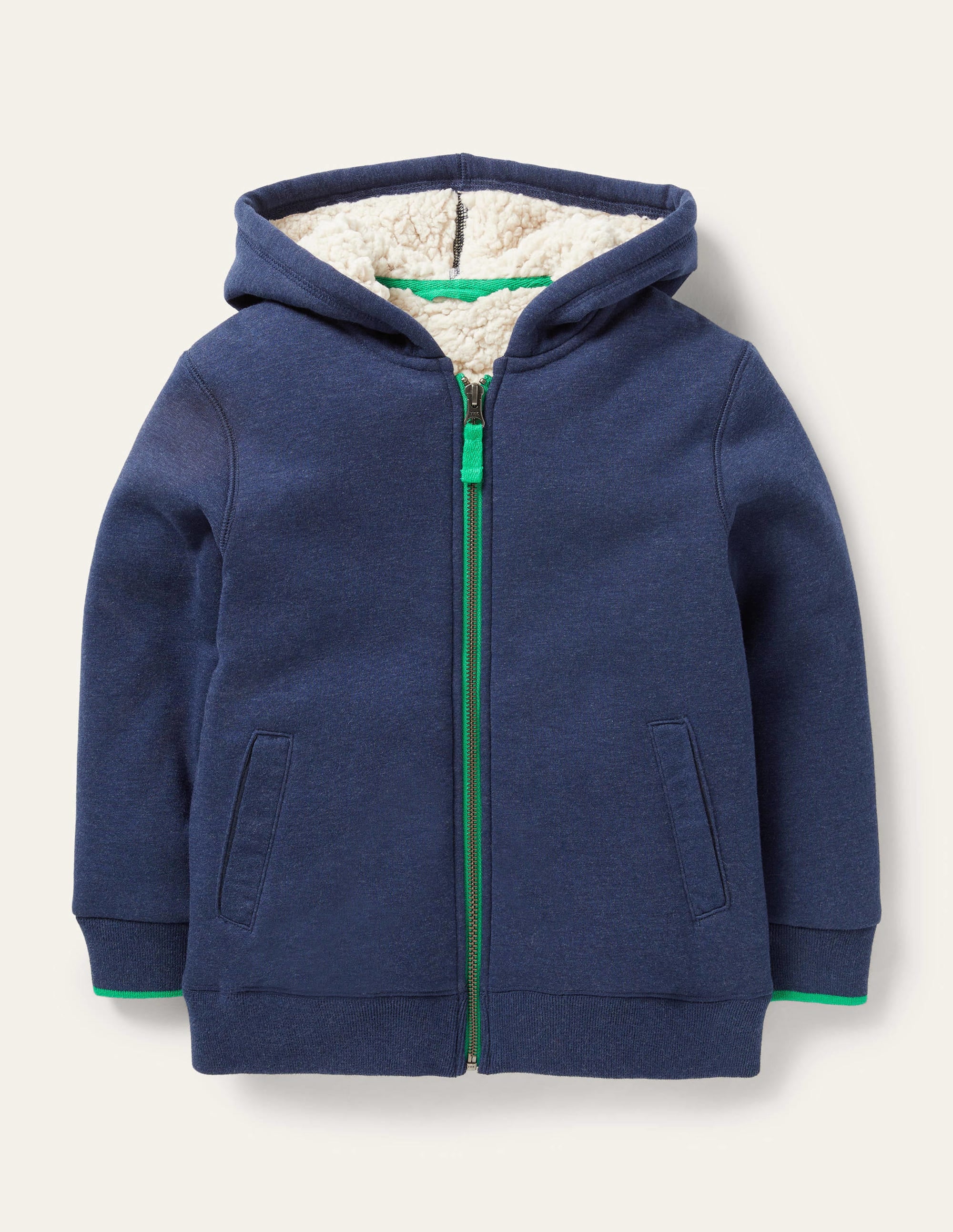  Navy Borg Lined Zip-up Hoodie-Blue Marl、mySite、ashleygrahame