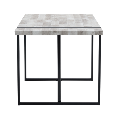 Rustic Industrial Rectangular Wood Dining Table For 4-6 Person, With 1.5" Thick Engineered Wood color Tabletop and Black Metal Legs,Desk For Kitchen Dining Living Room, 55.1" x 31.4"x 29.9"1529W115172、、casual