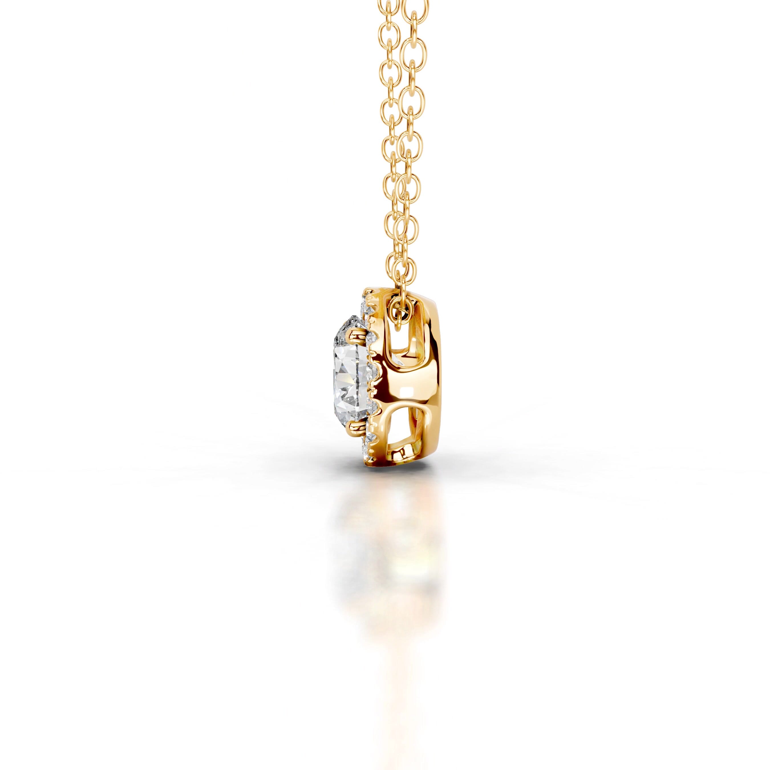 Adele Diamond Halo Pendant - 18K Yellow Gold、mySite、hinf8tx79