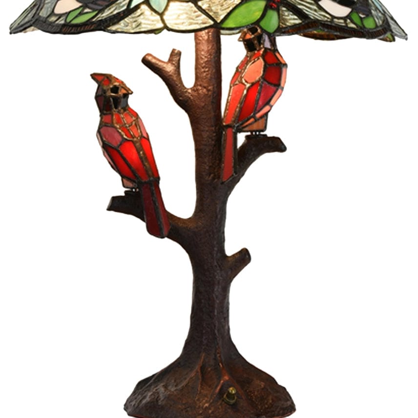 Cardinal Stained Glass Lamp Beautiful Piece! Handmade、mySite、g9winljtr