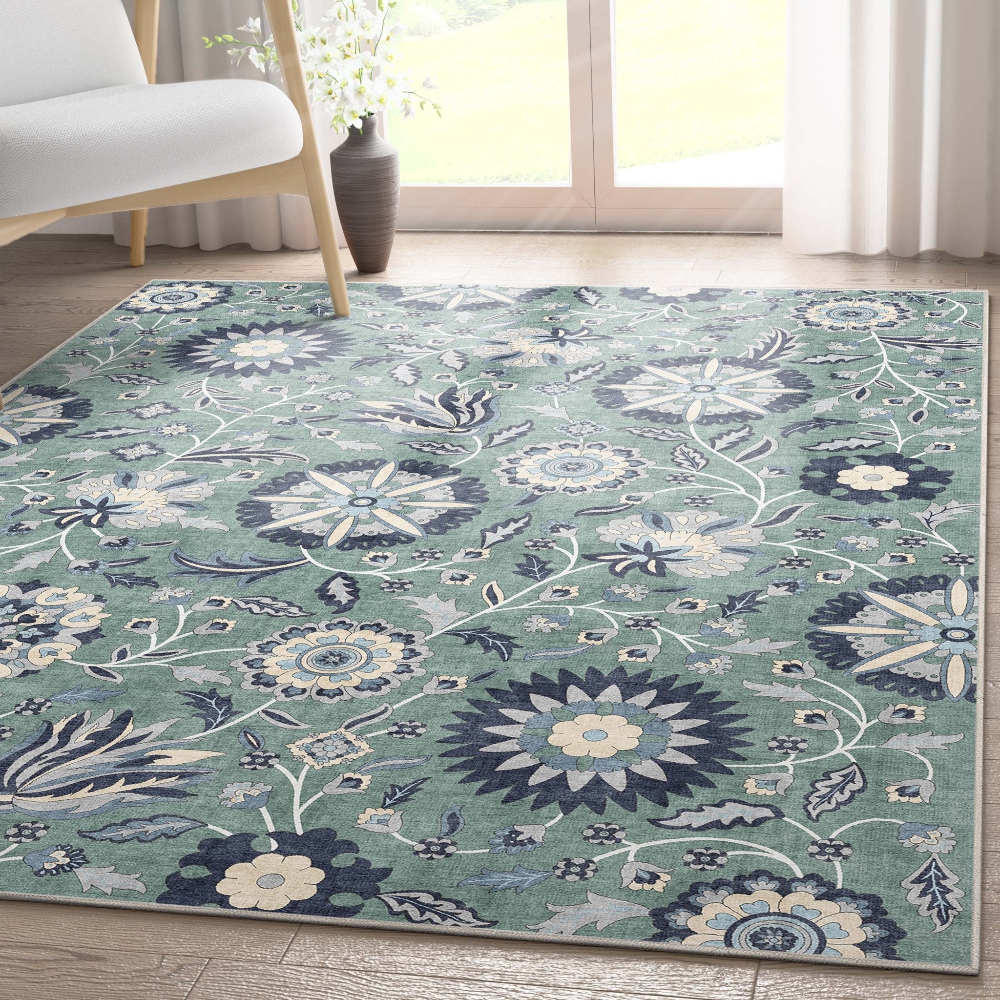 Charlotte Transitional Floral Flat-Weave Rug、mySite、gigharbornorthrealestate