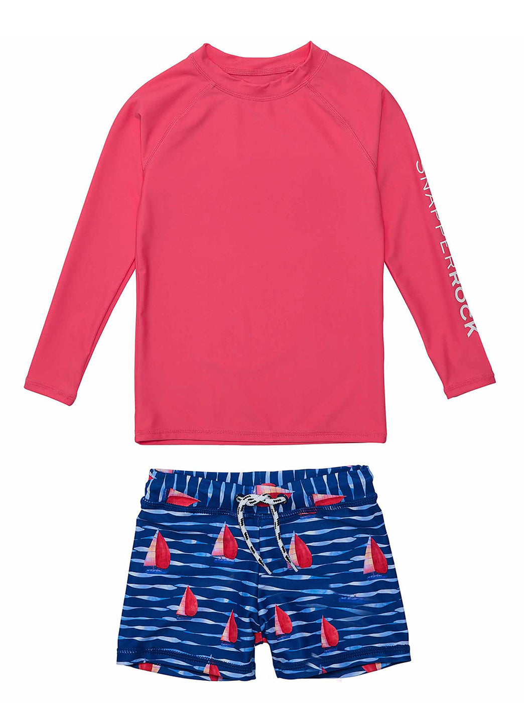 Snapper Rock Boys' Sailboat Rock Long Sleeve Rash Guard Set (Baby, Toddler, Little Kid)、mySite、noshort