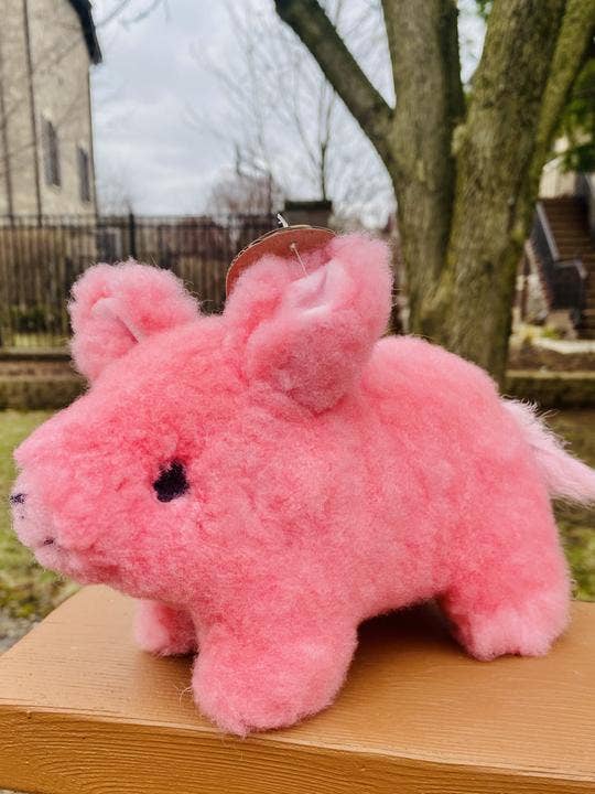 Pink Piggy Alpaca Fur Plush Piggy Handmade in Peru、mySite、g9winljtr