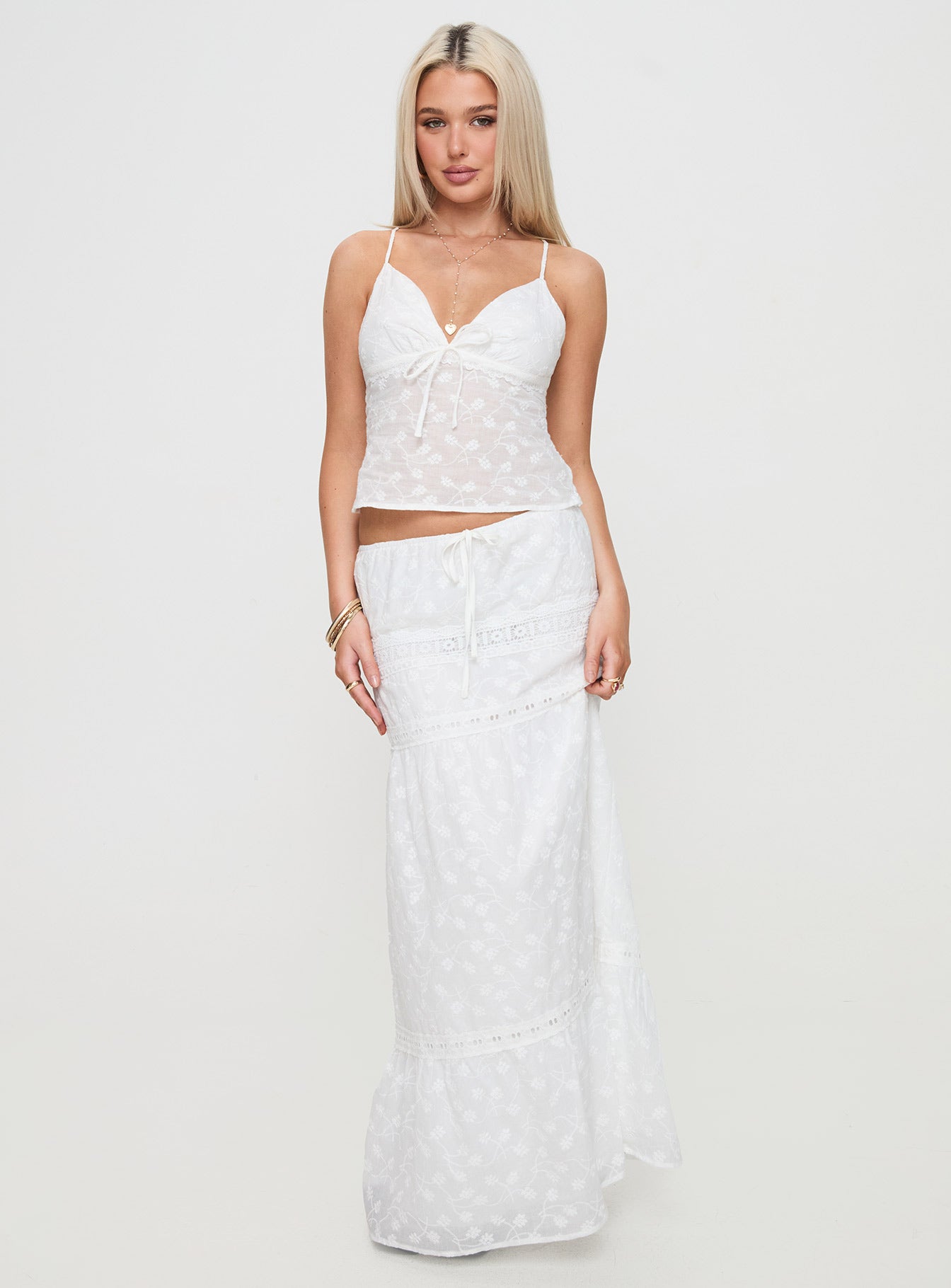 Eivan Maxi Skirt White、mySite、solidvoid