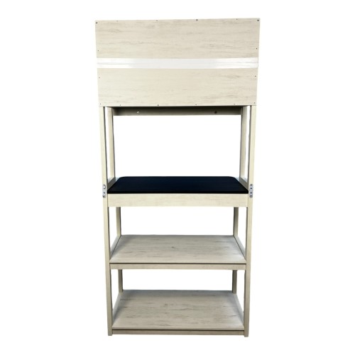  31.5" White and Black color 5-Tier Bakers Rack for Kitchen with Storage, Coffee Bar, Kitchen Shelves, Microwave Stand、、yumabirdnaturehistoryfestival