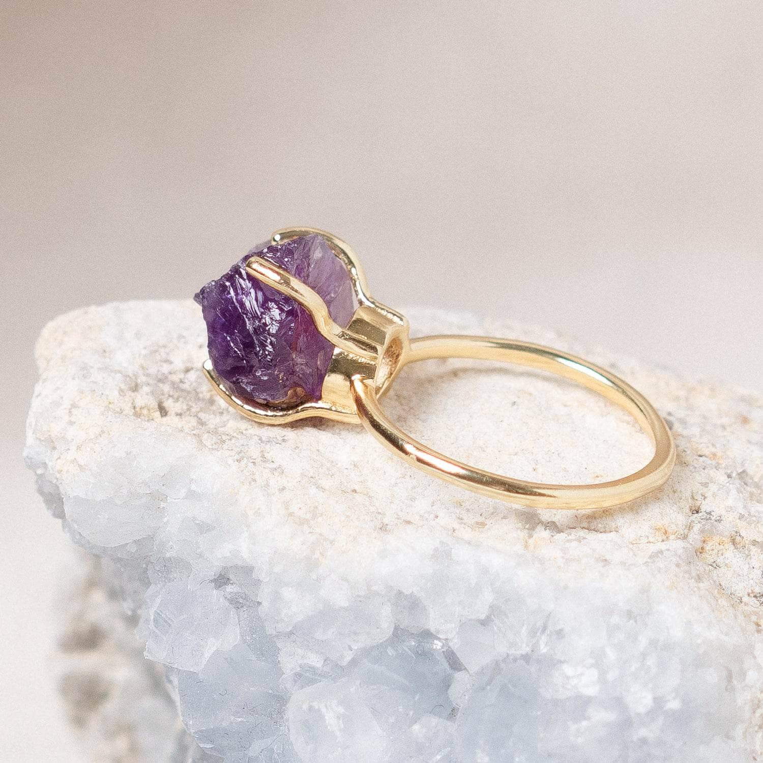 Amethyst Raw Freeform Gold or Silver Ring、mySite、hinf8tx79