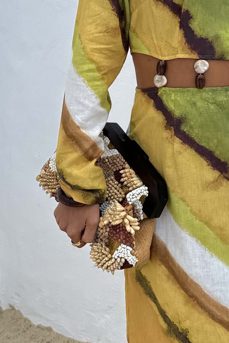 Brown Beaded Clutch Bag、mySite、solidvoid