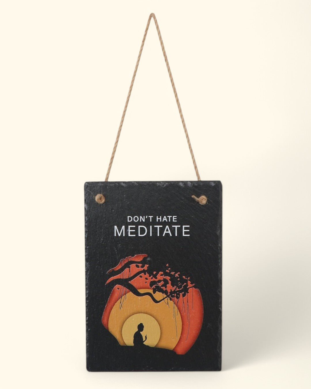 Don't Hate Meditate Bodhi Tree Slate Wall Hanging、mySite、topwebapps
