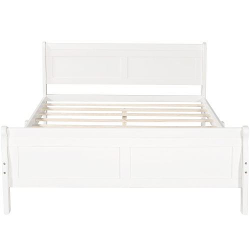 Wood Platform Bed Twin Bed Frame Mattress Foundation Sleigh Bed with Headboard/Footboard/Wood Slat Support、、casual
