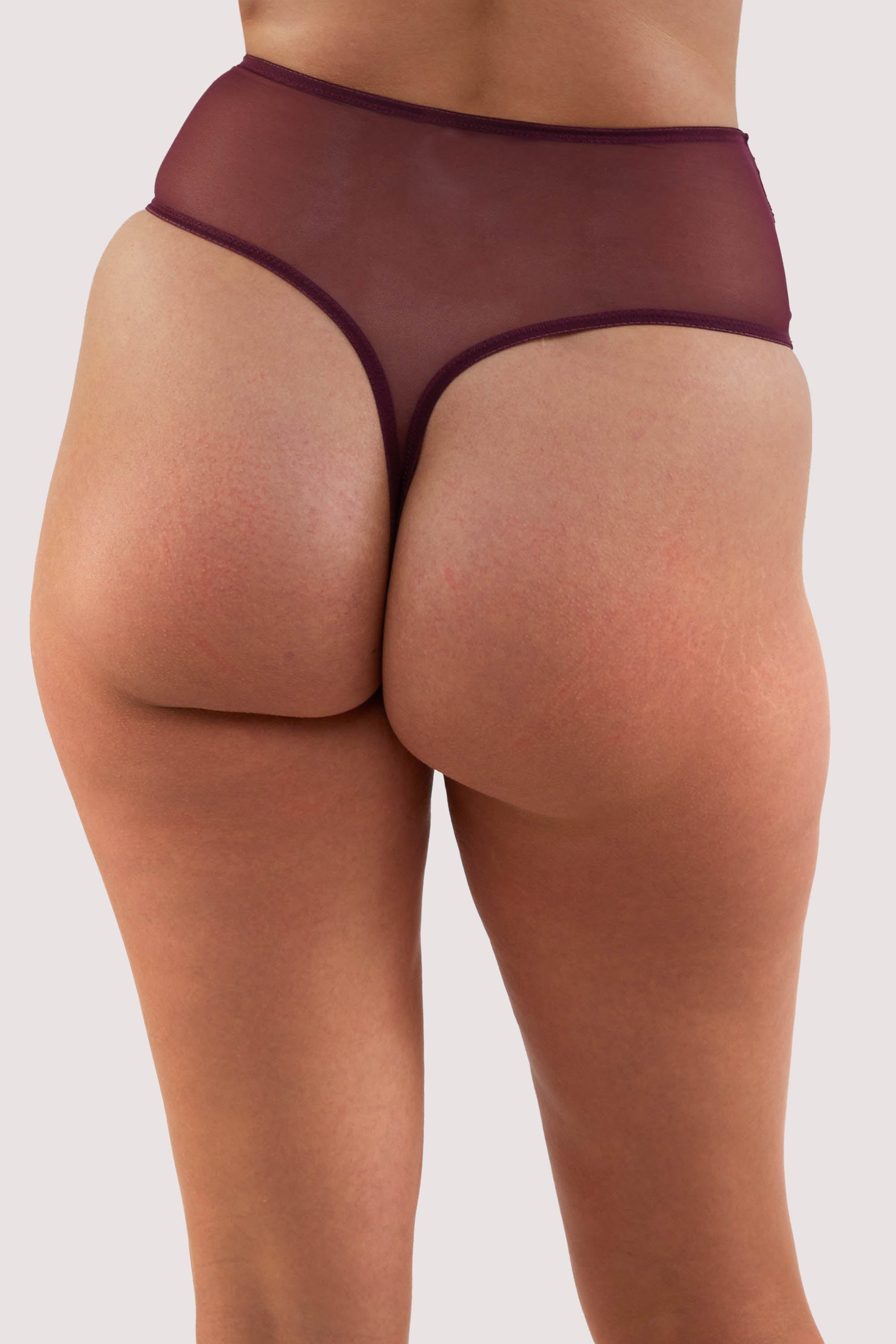 Cassia Wine Custom Embroidery High Waisted Thong、mySite、bengalsvssteelers