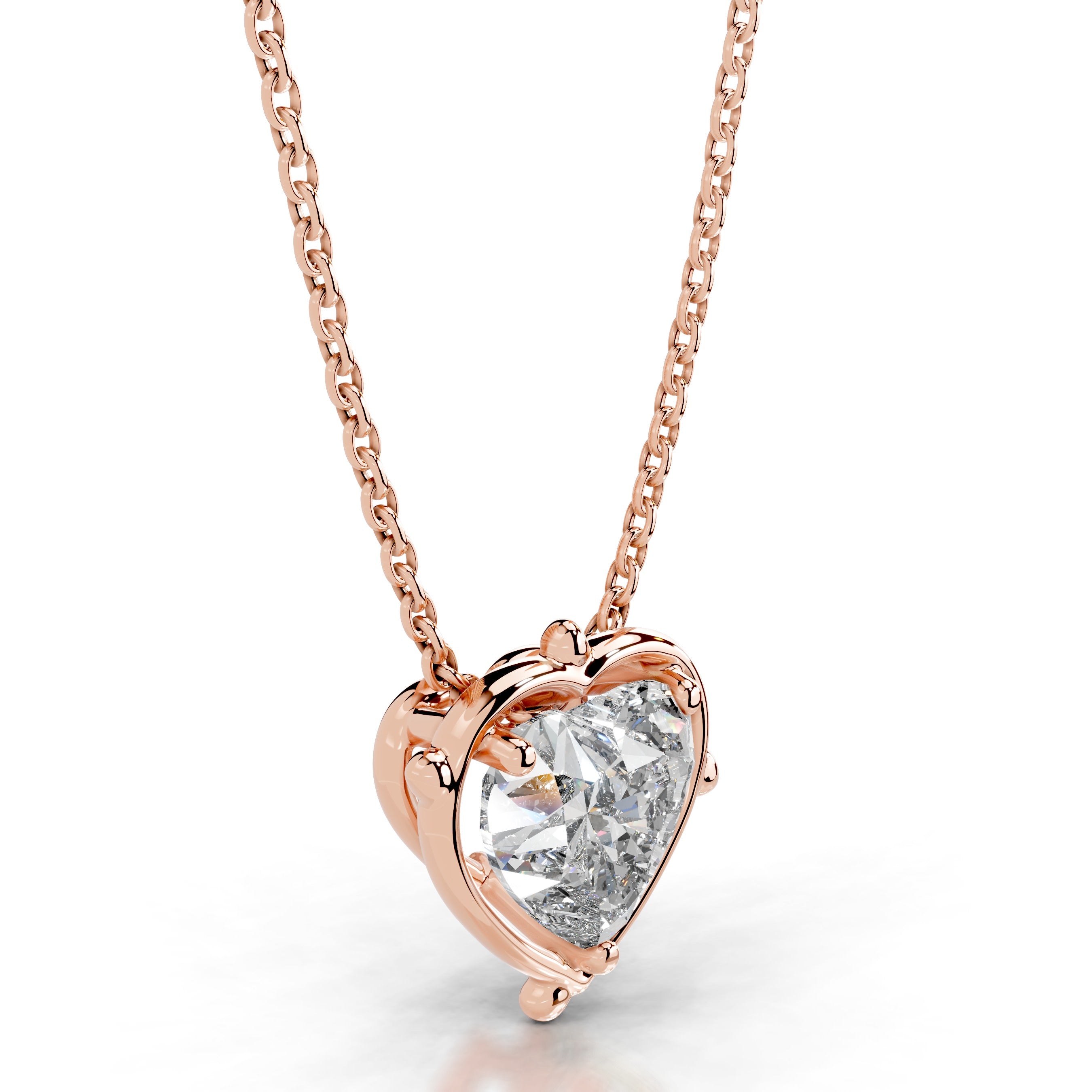 Rooted in Love Heart Lab Grown Diamond Necklace - 14K Rose Gold、mySite、hinf8tx79