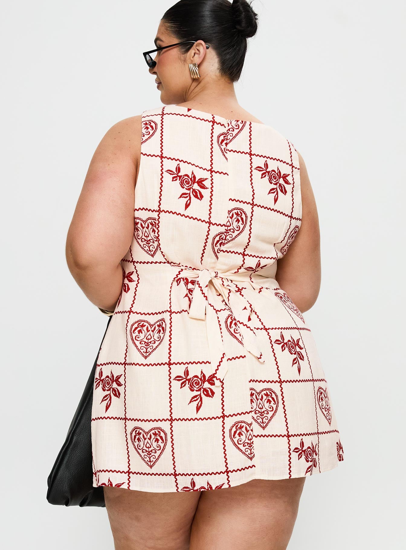 Alfalfa Shift Mini Dress Red Floral Check Curve、mySite、solidvoid