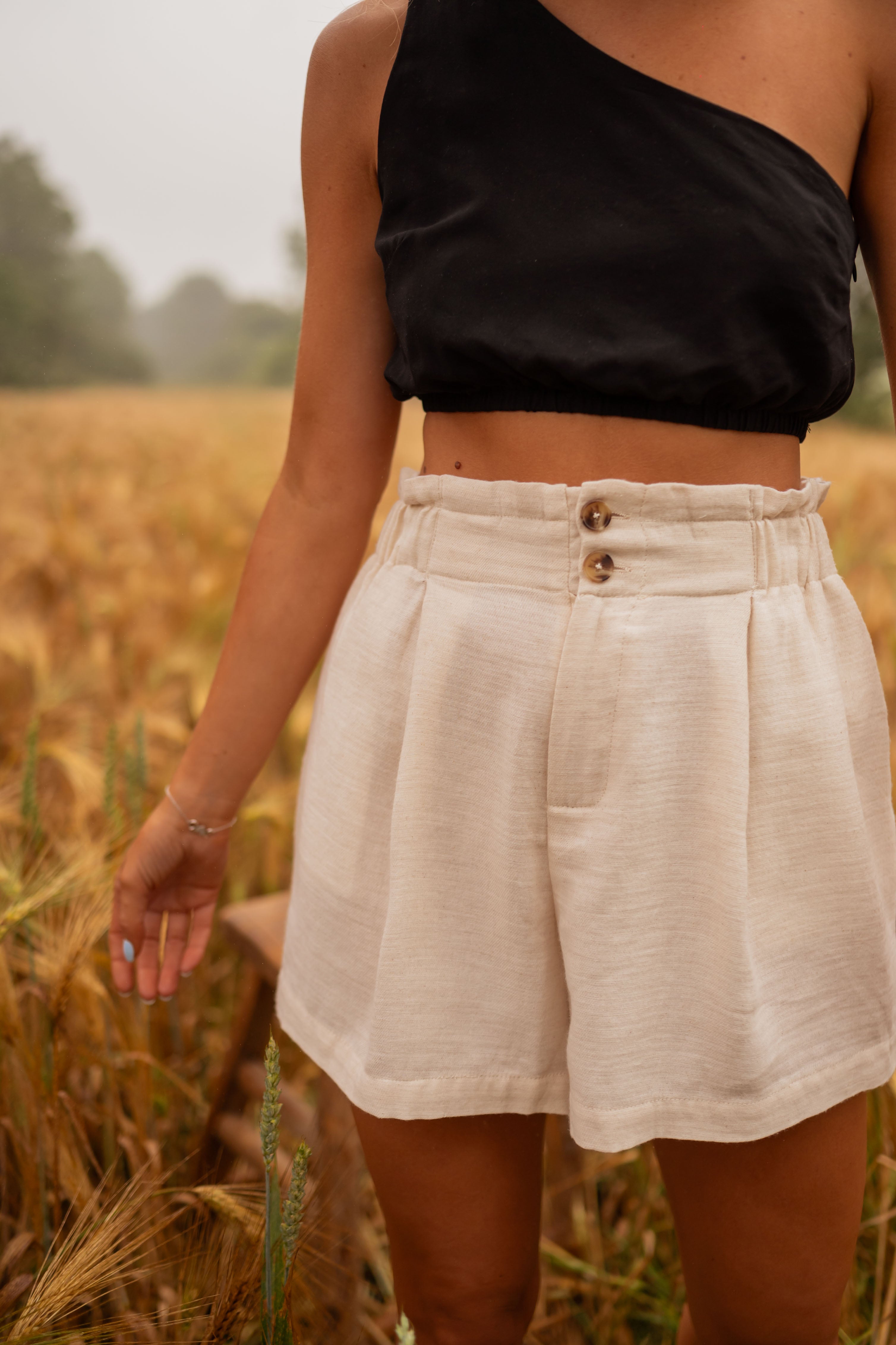 White pleated skirt