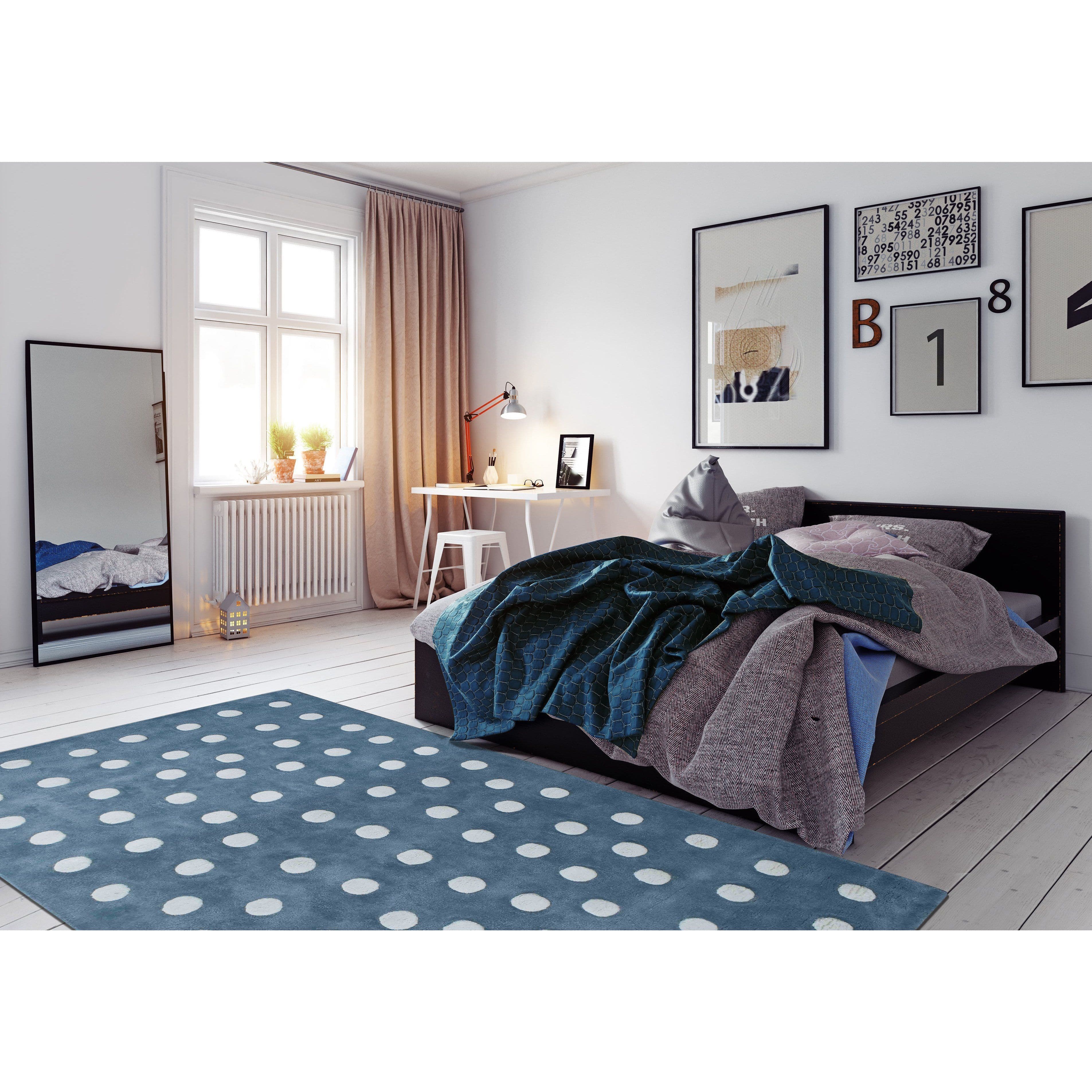 Cotton Blue White Polka Dot Rug、mySite、gigharbornorthrealestate